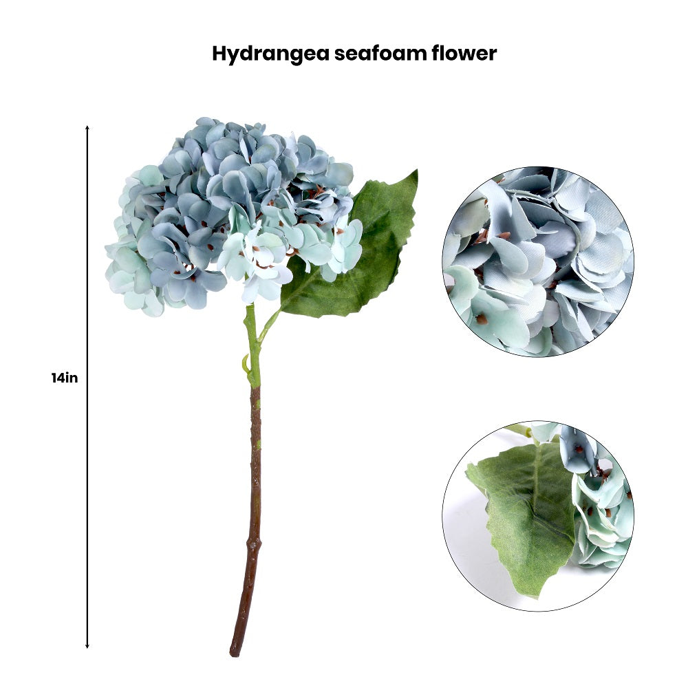 Artificial Flower Hydrangea Seafoam 14Inch