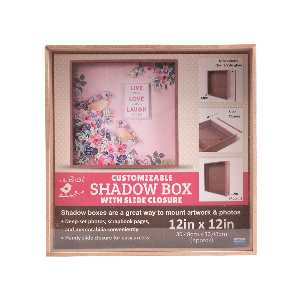 MDF Shadow Box 5.5mm Approx 12 x 12 x 1.75Inch 1Box