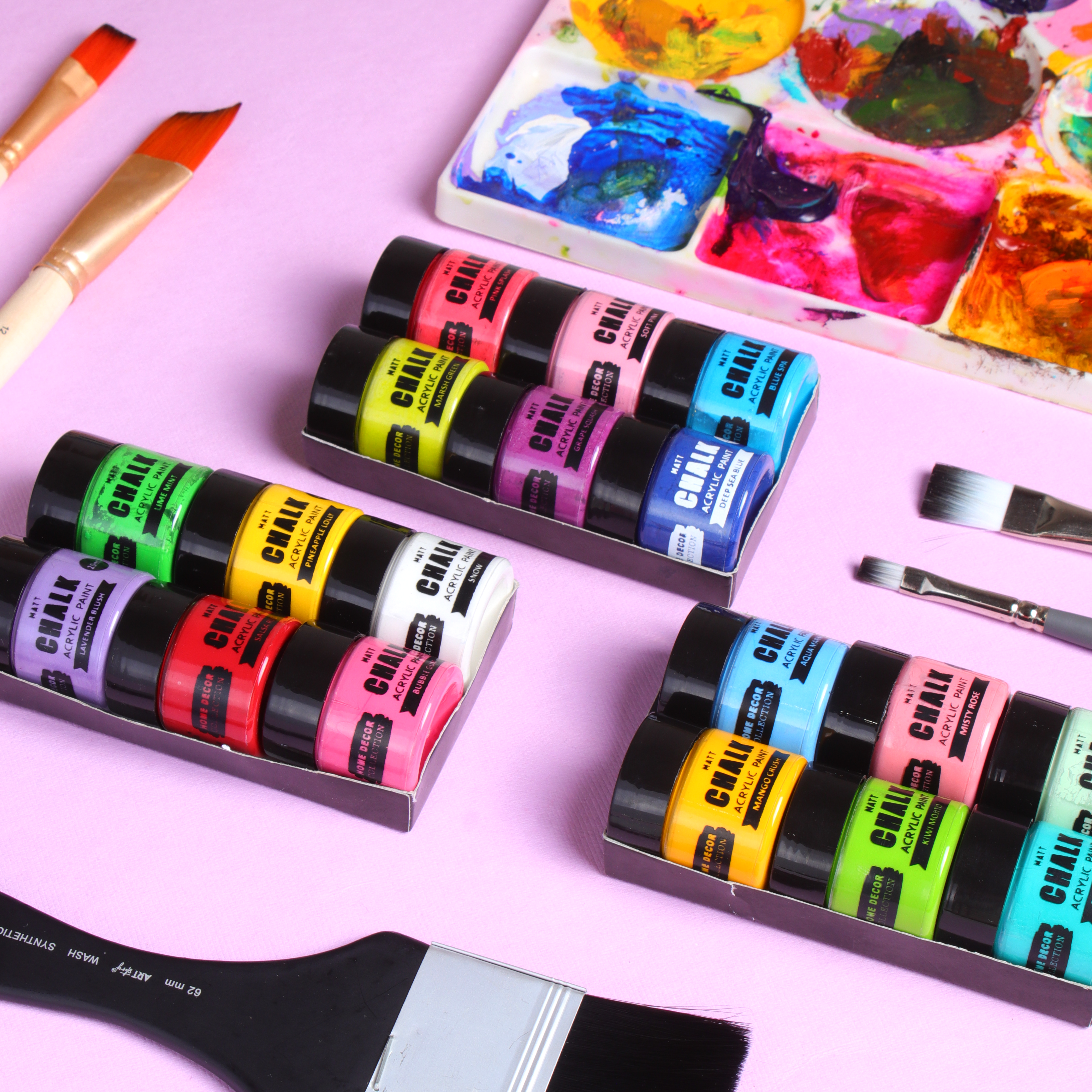 Home Decor Chalk Paint Colour Fusion 6Pcs X 20ml 1 Kit
