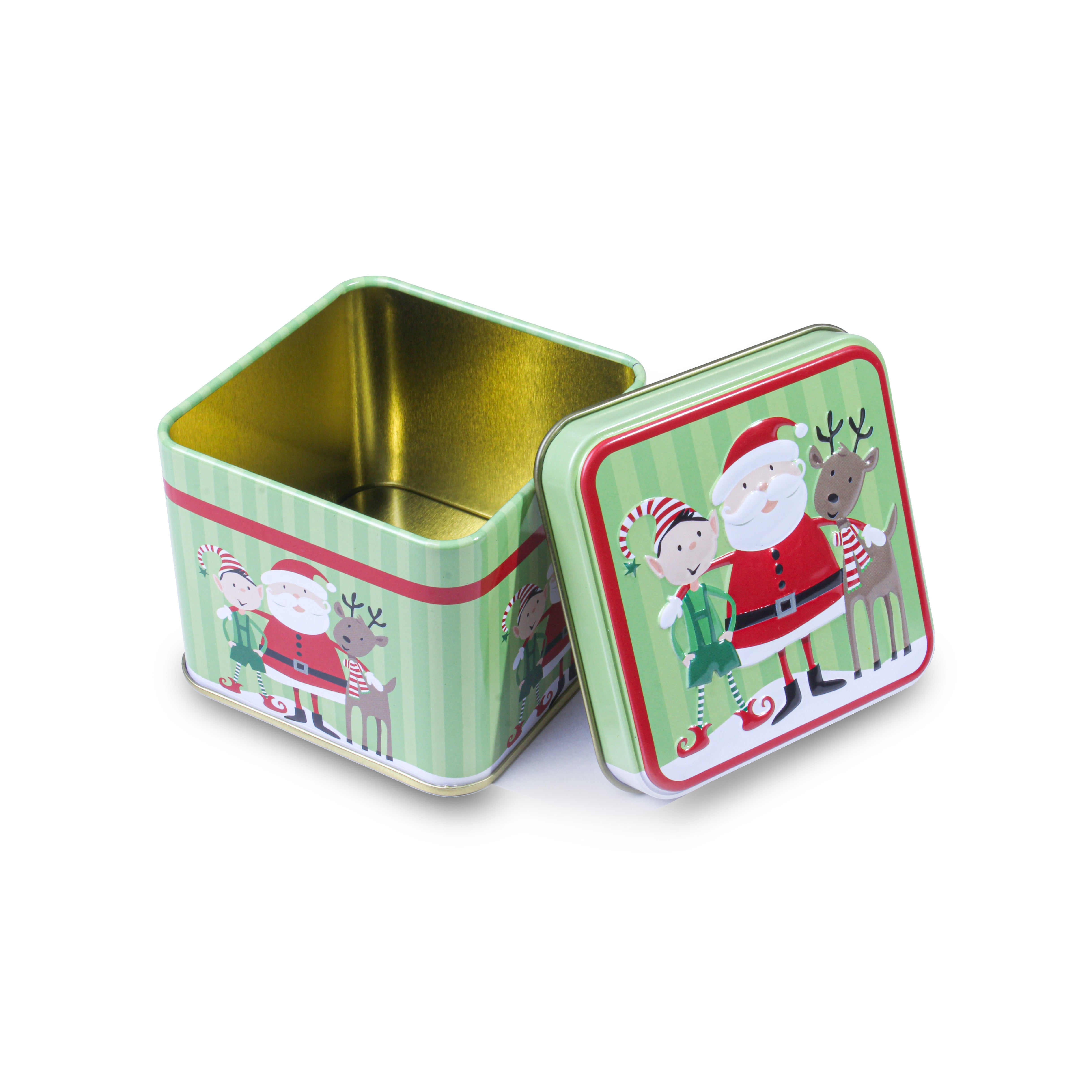 Christmas Mini Storage Tin Square Assorted 1Pc