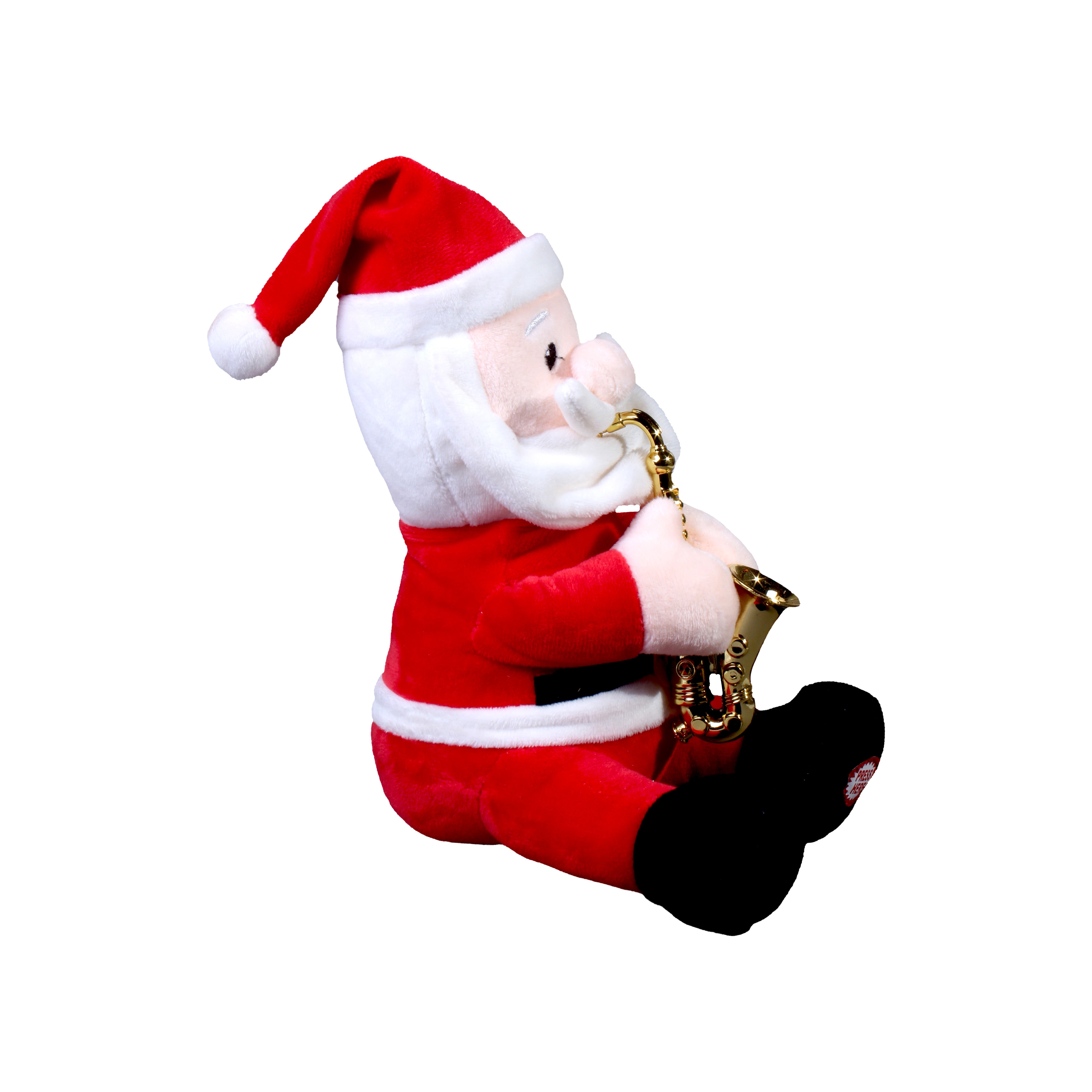 Christmas Siting Santa Playing Saxophone 22Cm 1Pc