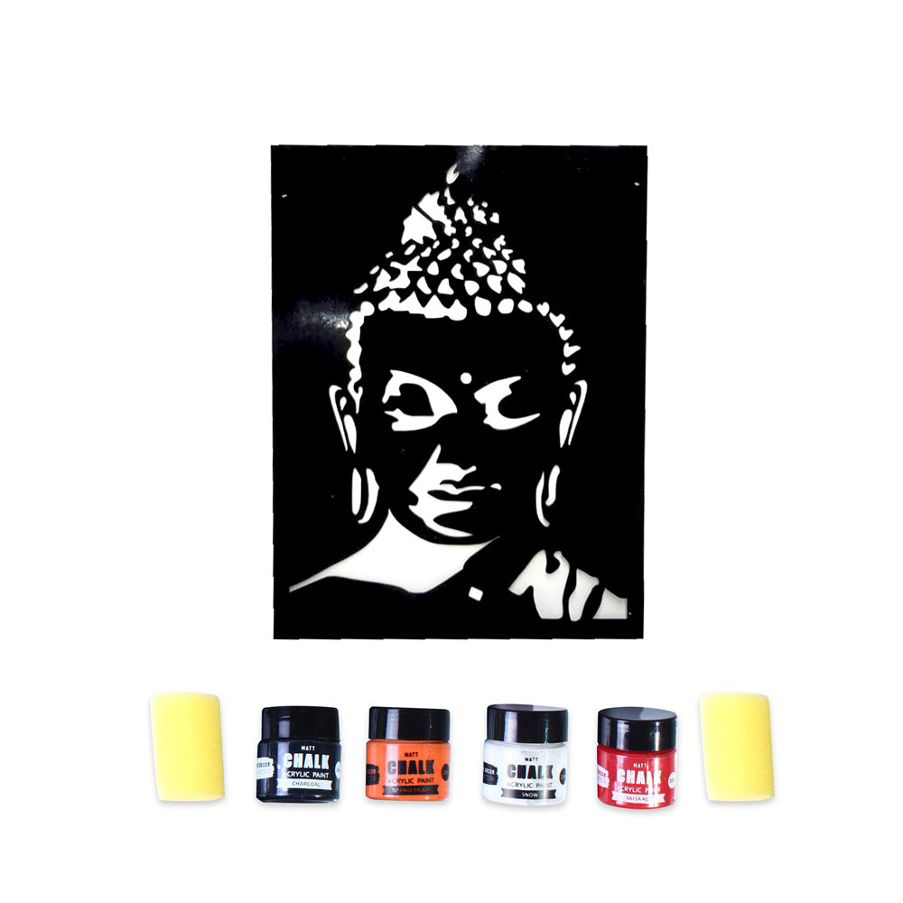 Stencil Art Paint Kit Buddha 18.5 X 24.5cm
