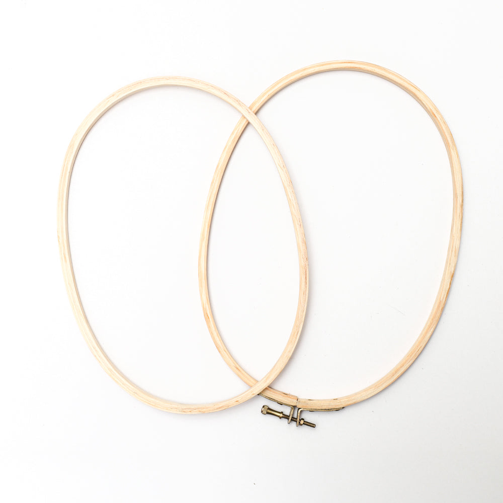 Pine Wooden Embroidery Hoops Oval With Brass Screw 10Inch 1 Pc