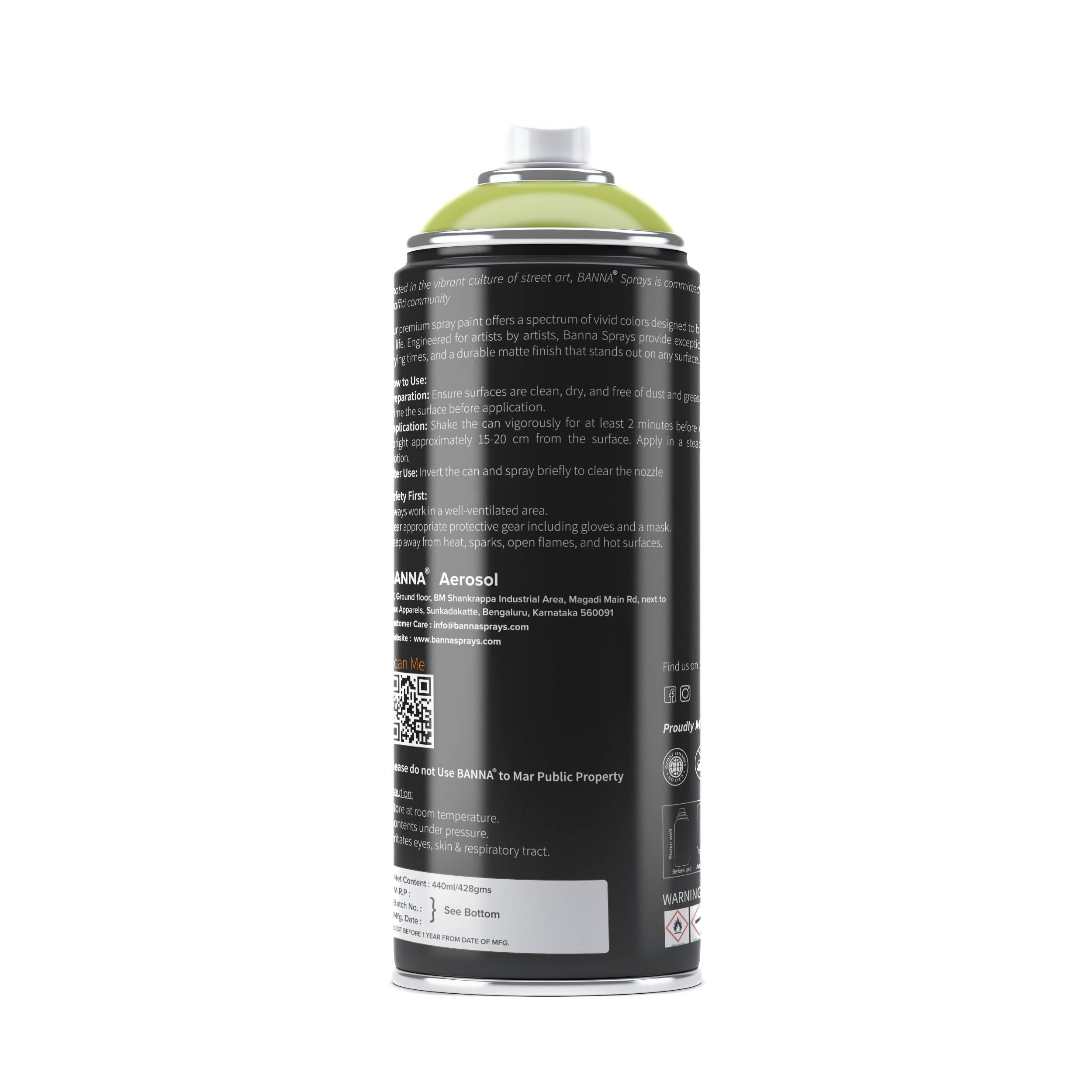 Graffiti Spray Paint Kiwi Dark 400ml Bottle