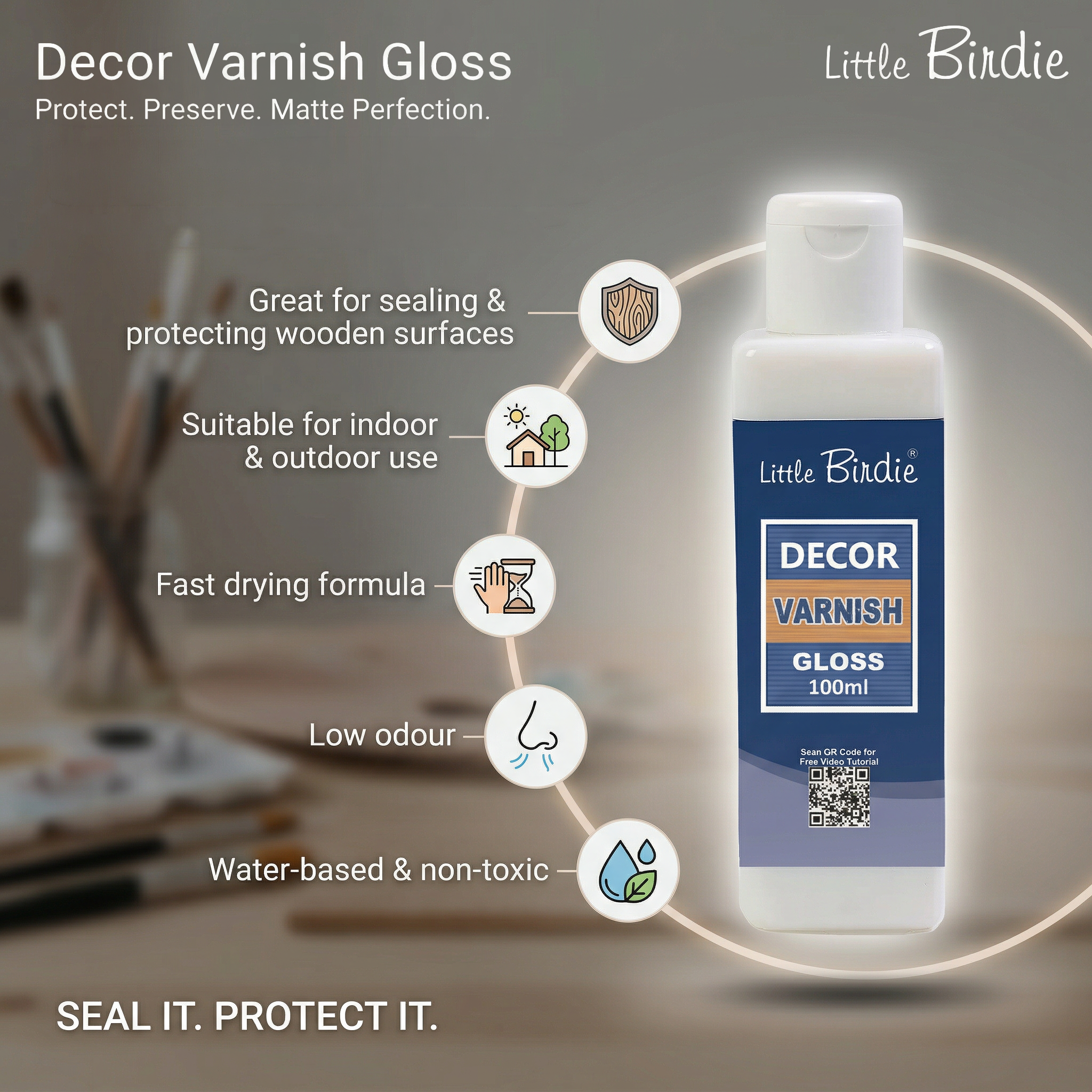 Decor Varnish Gloss 100Ml Bottle