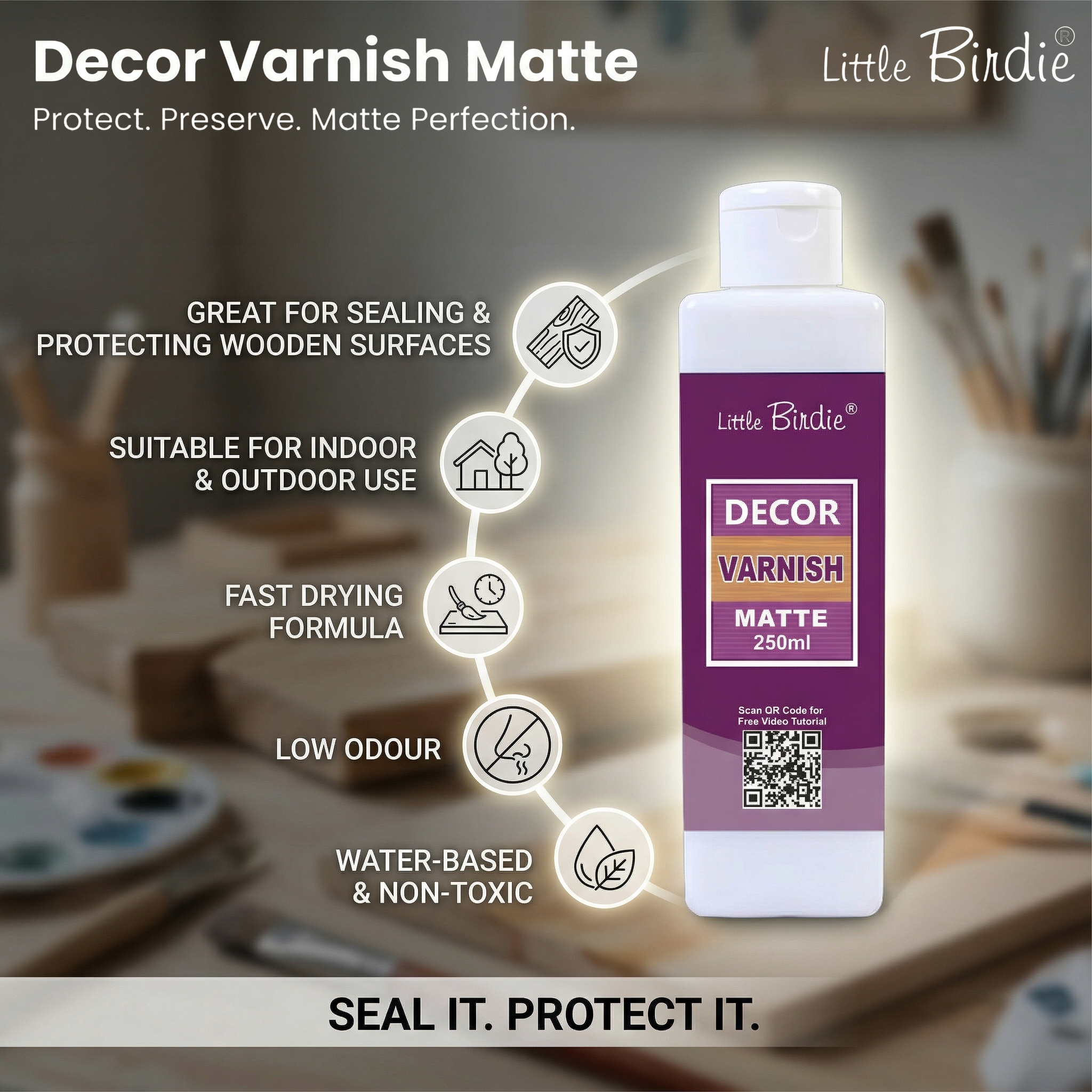 Decor Varnish Matte 250ml Bottle