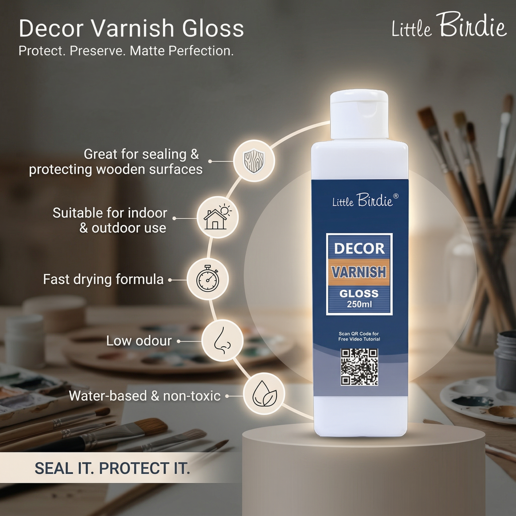 Decor Varnish Gloss 250ml Bottle