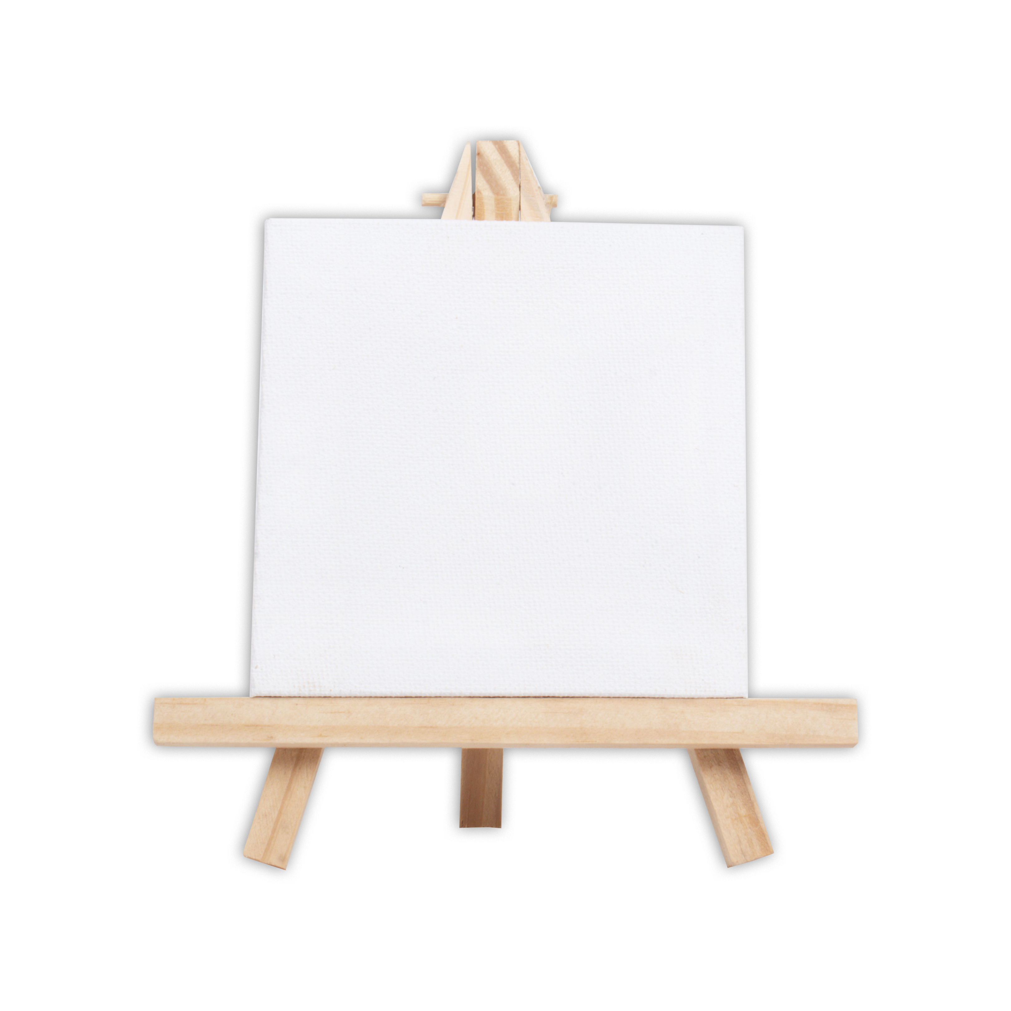 Wooden Mini Easel With Canvas Easel Size 15Cm & Canvas Size 10 X 10Cm Set Of 2Pc