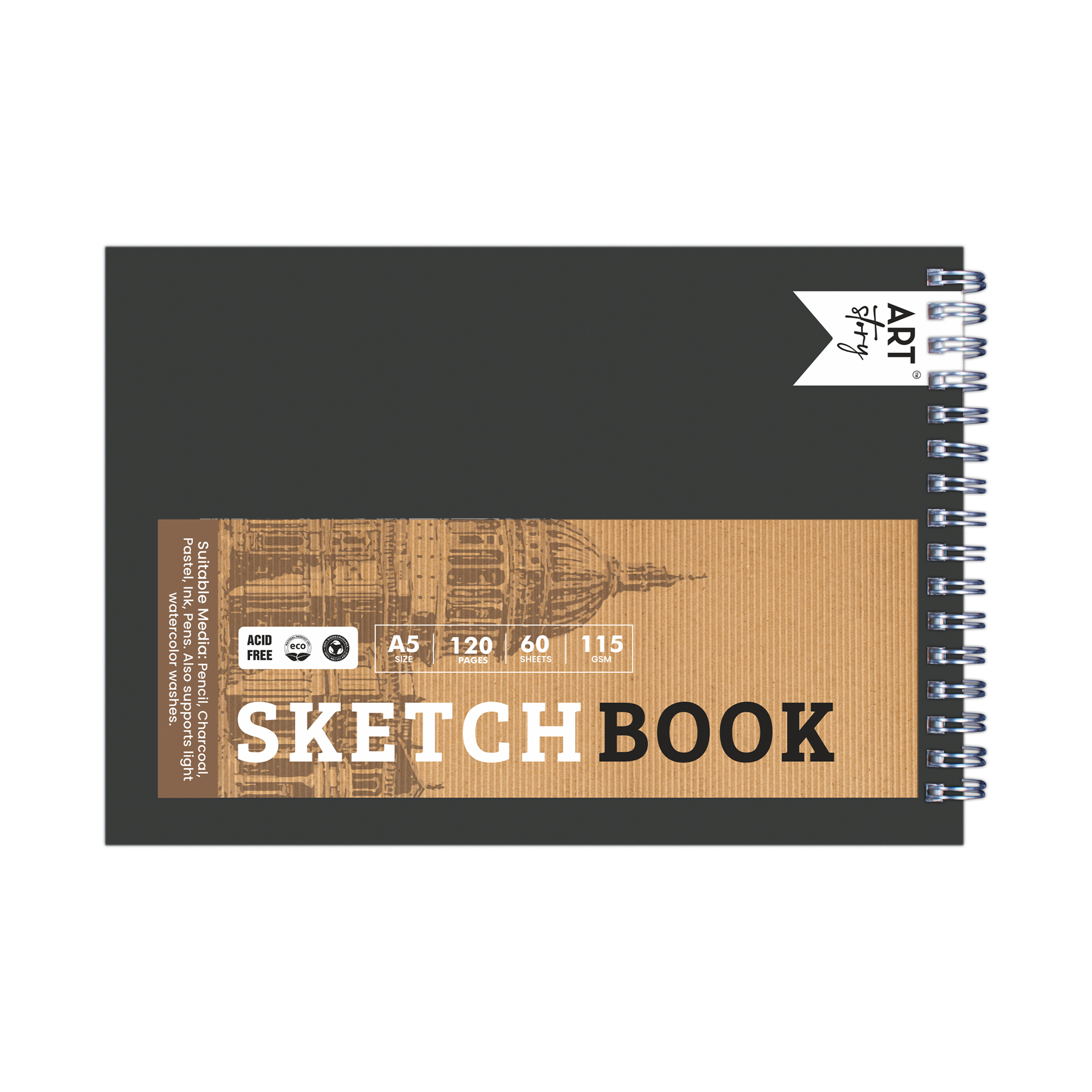 Sketchbook Artist Paper - A5 | Wire-O | 115gsm - 120Pages - 1 Book
