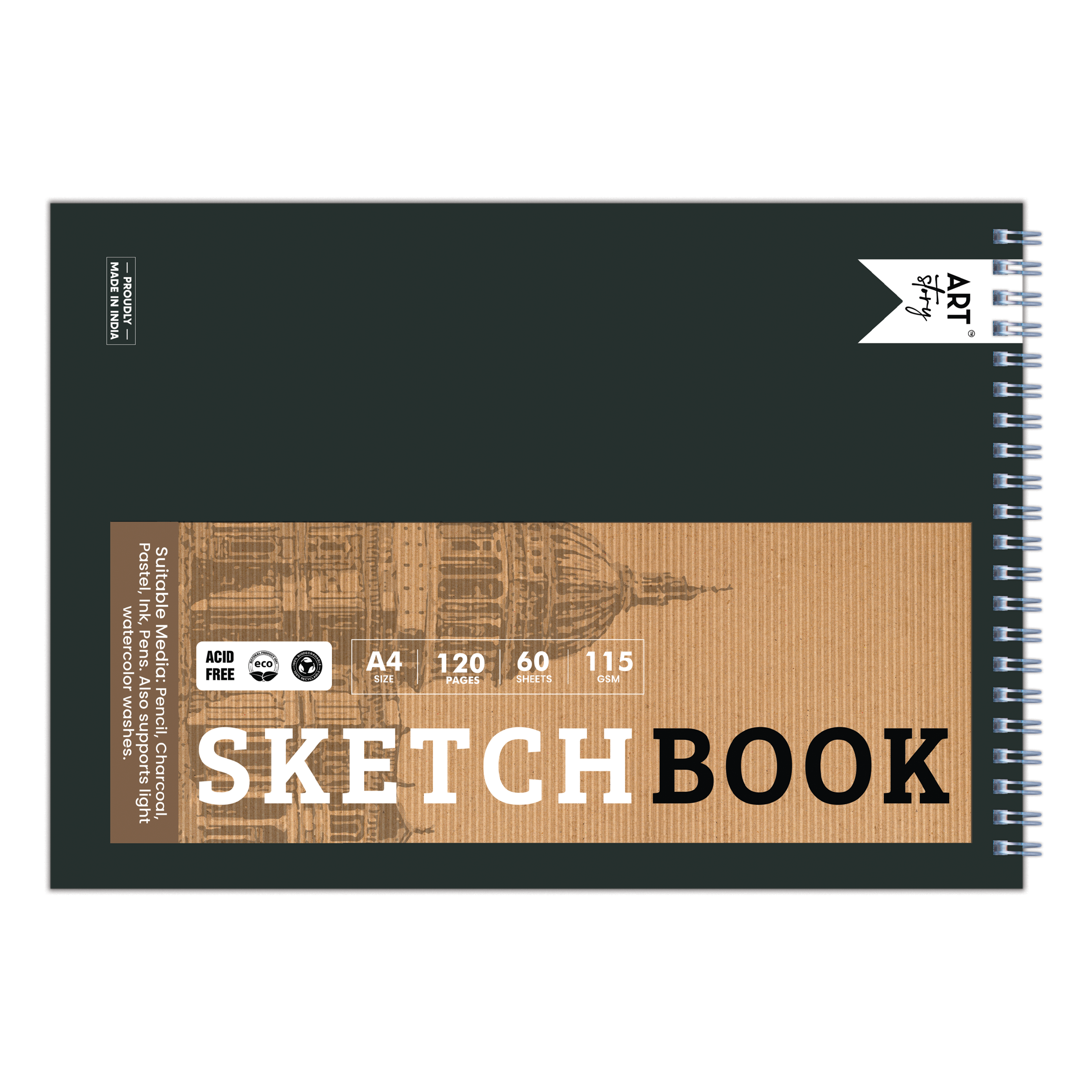 Sketchbook Artist Paper | A4 - Wire-O | 115gsm- 120Pages 1 Book