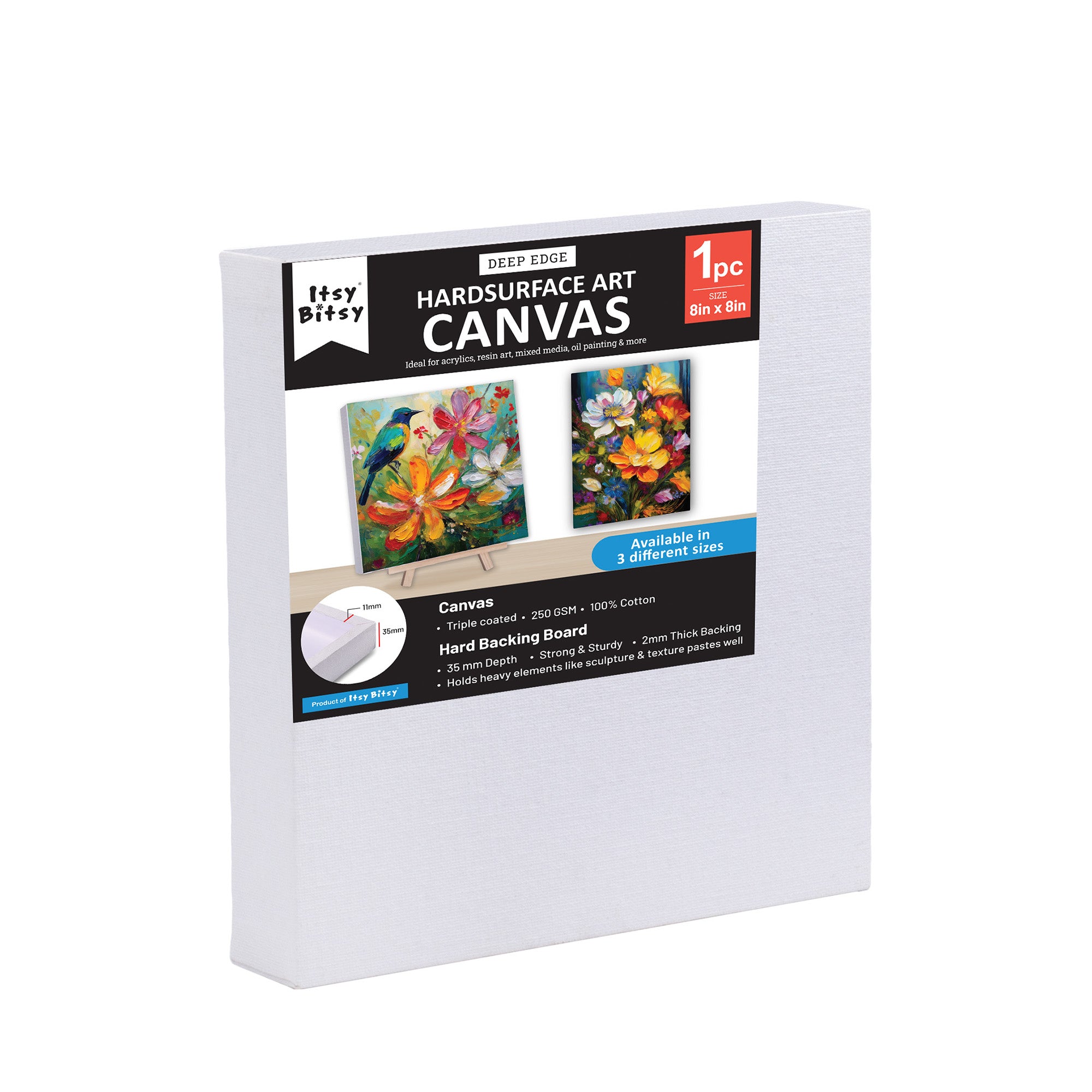 Artists 3D Deep Edge Canvas Panel Square 8 X 8inch 1pc LB