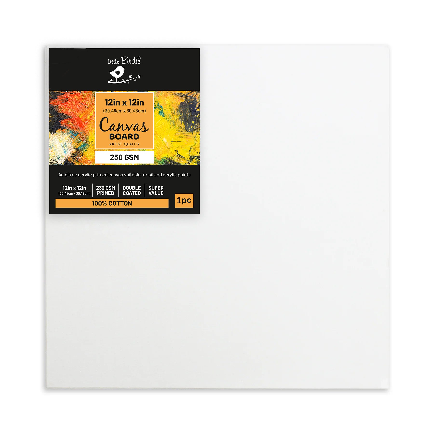 Stretched Canvas Frame 16X30Mm 230Gsm 12 X 12Inch 1Pc