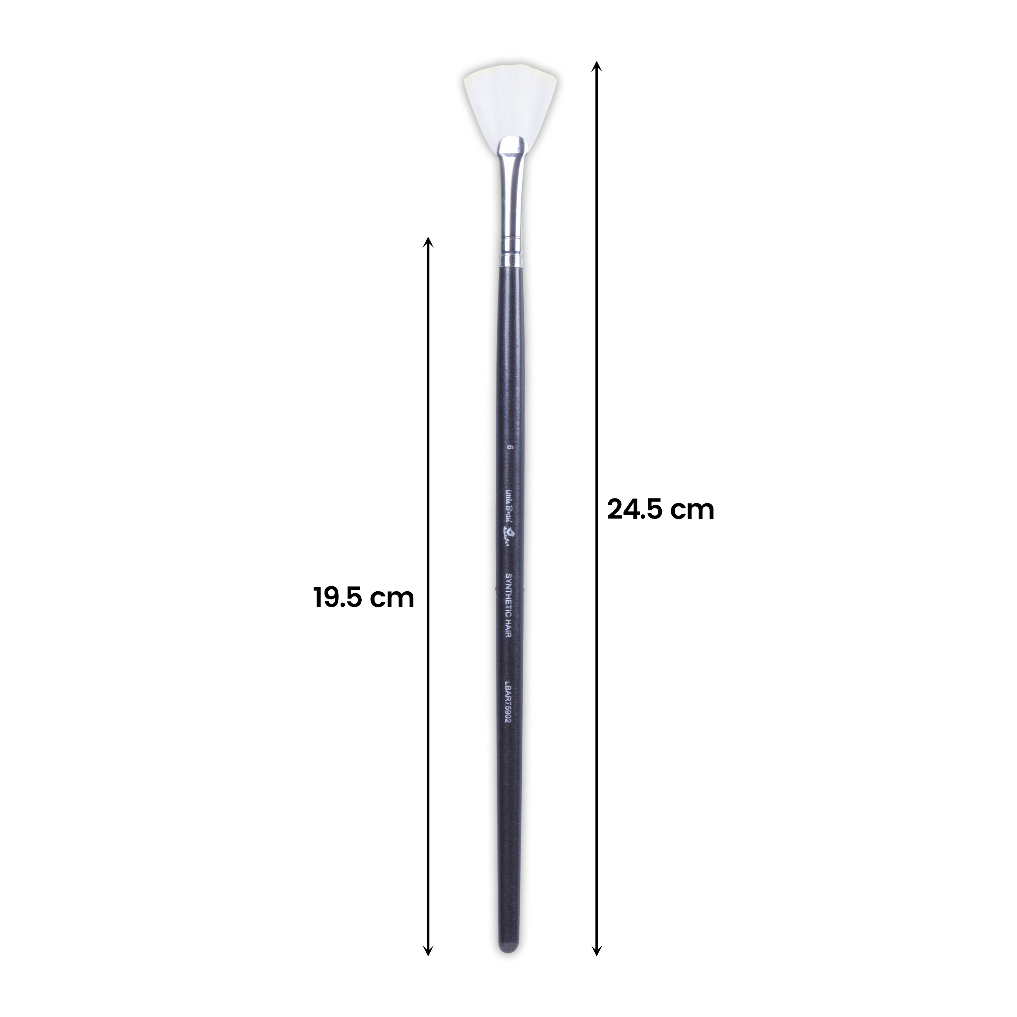 Premium Fan Brush Synthetic Hair Handle Length 200mm Size 6 1 pc