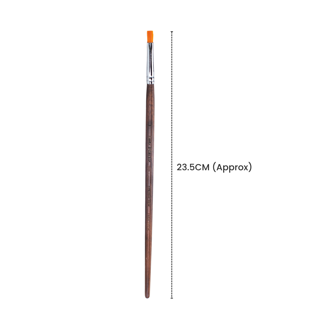Rosewood Flat Brush Synthetic Hair Handle Length 200mm Size 1 1 pc