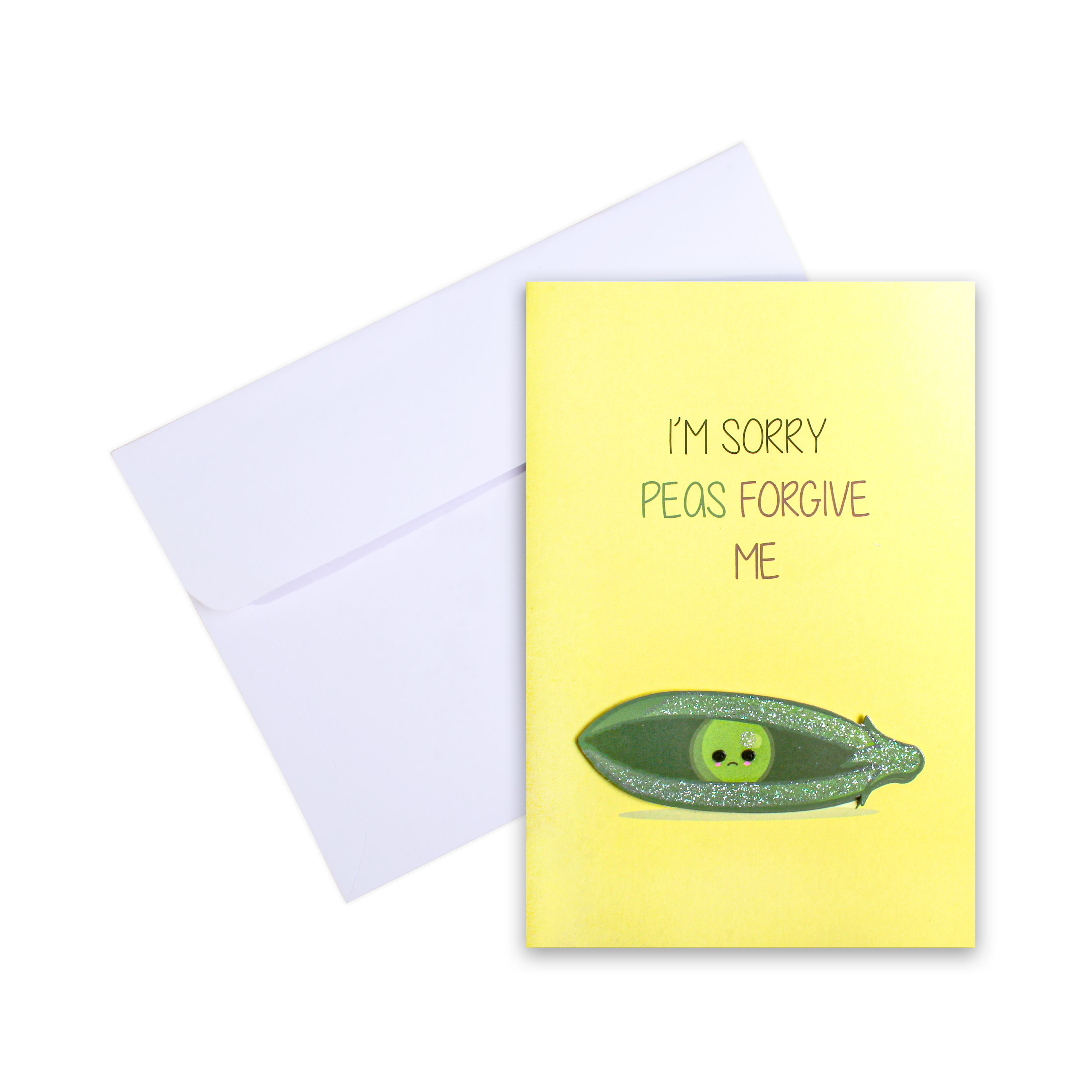 Greeting Card & Envelope Peas forgive me 4 X 6inch 2pc