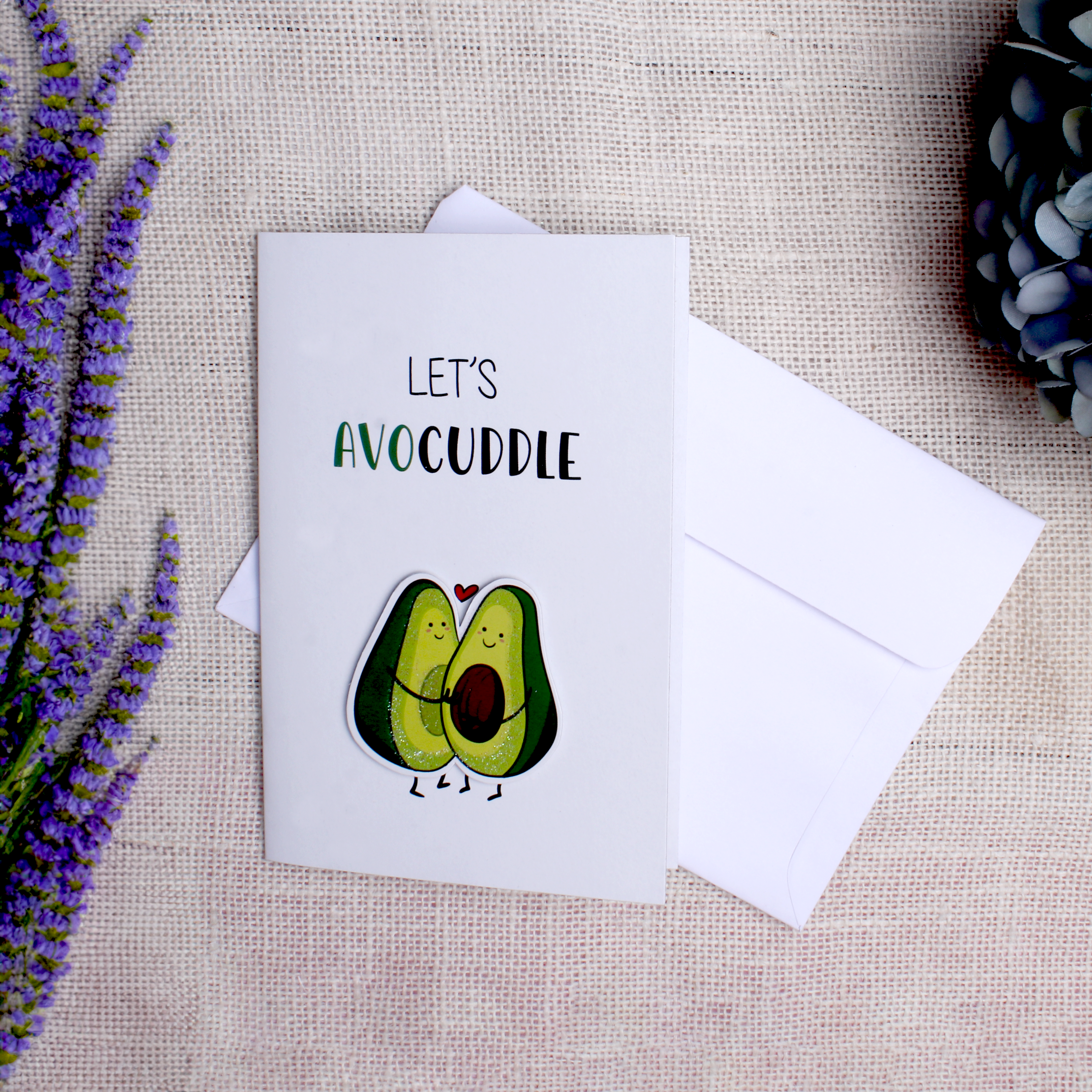 Greeting Card & Envelope Let's Avocuddle 4 X 6inch 2pc