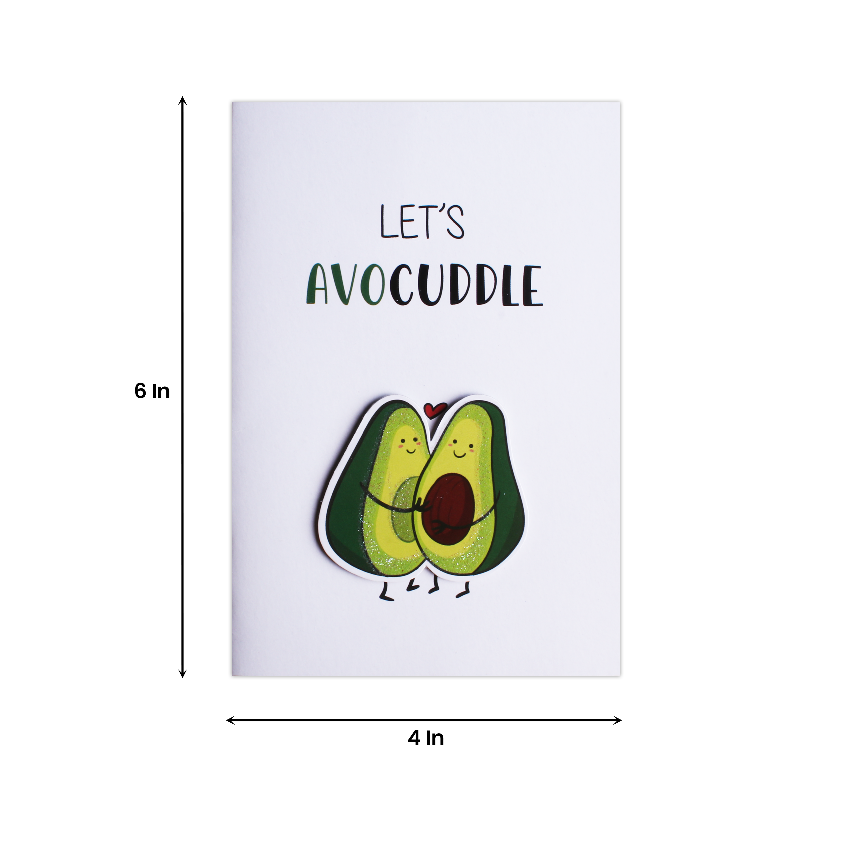 Greeting Card & Envelope Let's Avocuddle 4 X 6inch 2pc