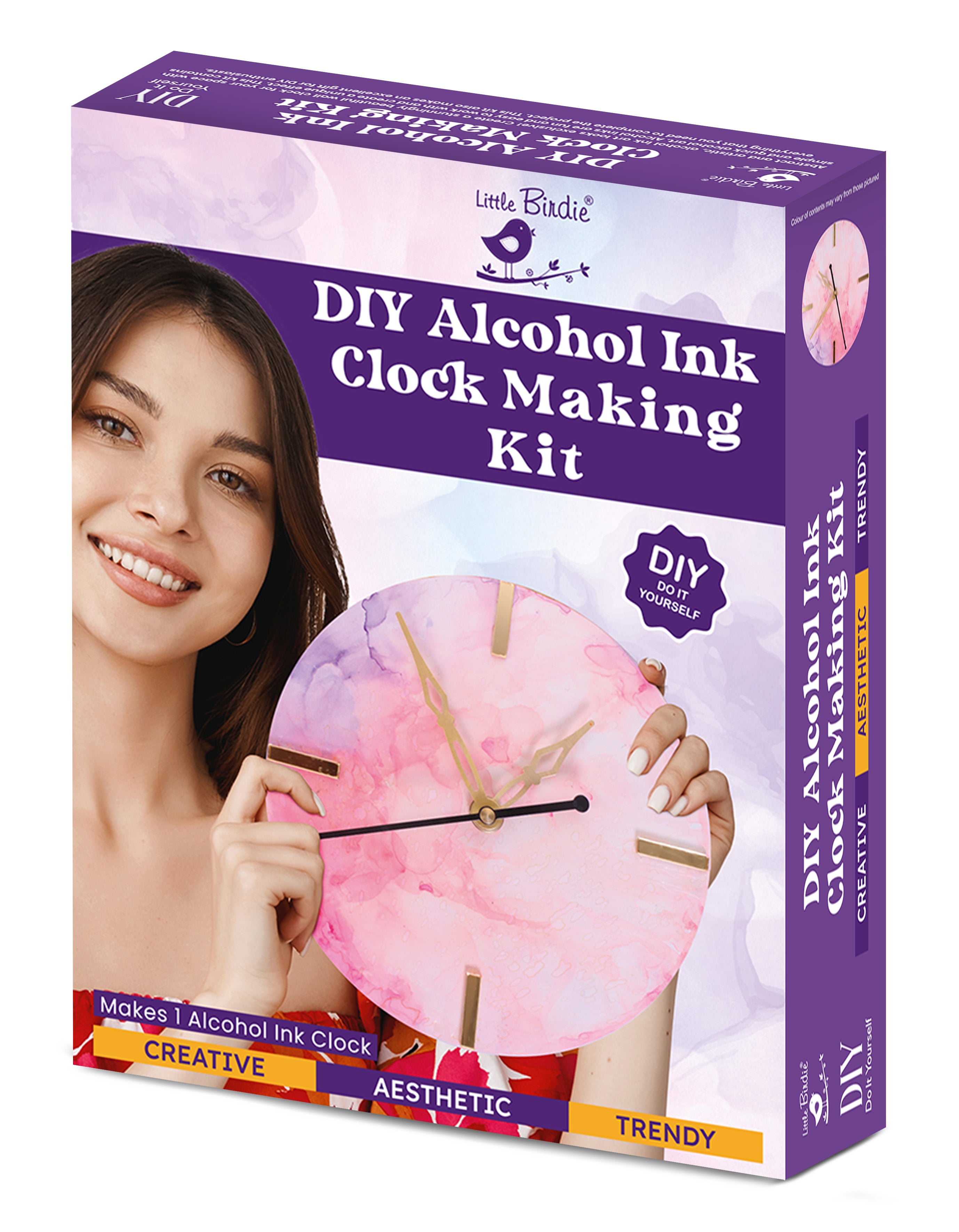 DIY Alcohol Ink Clock Making Kit 1Box