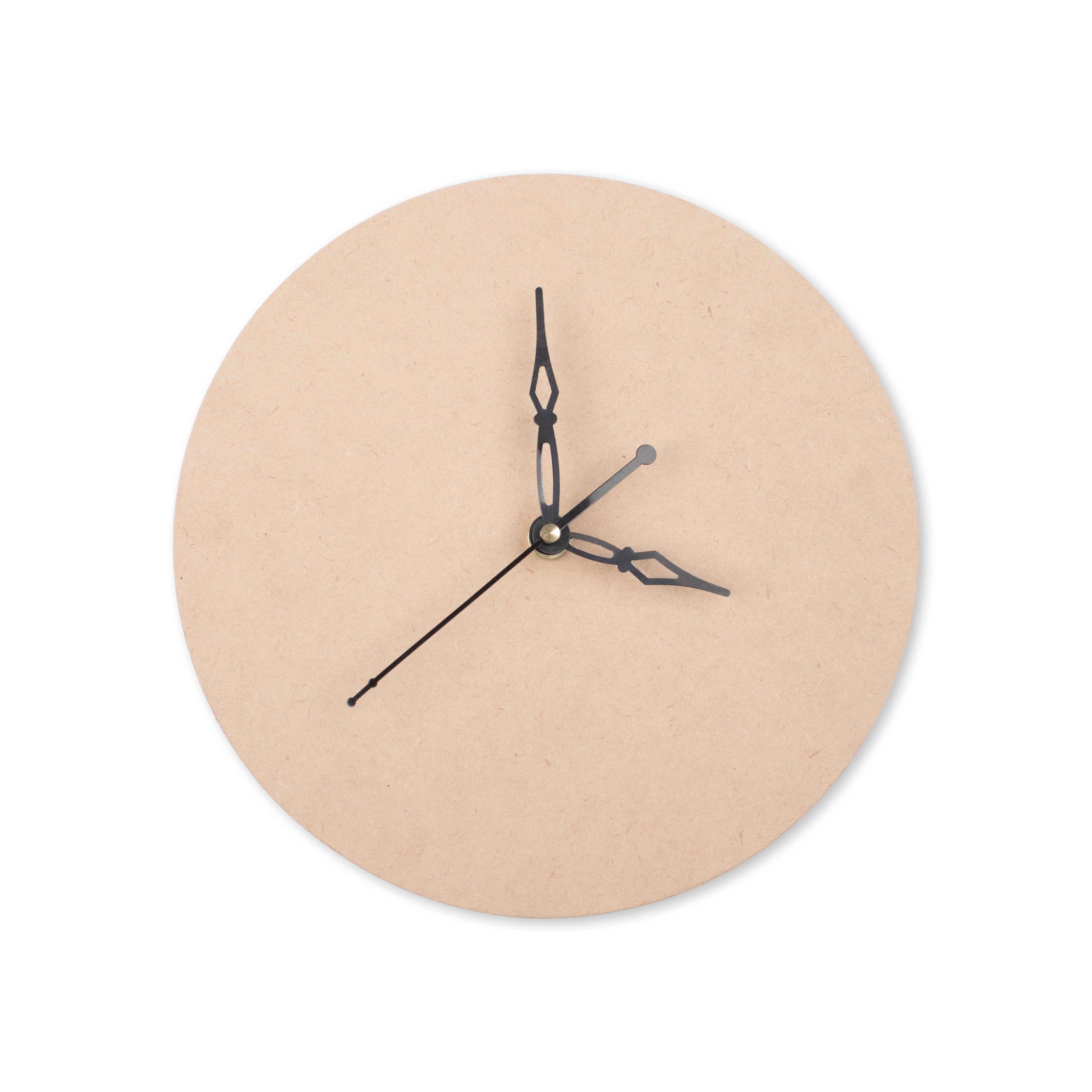 Pine MDF Clock Set 8inch Dia 4mm Thick 1pc