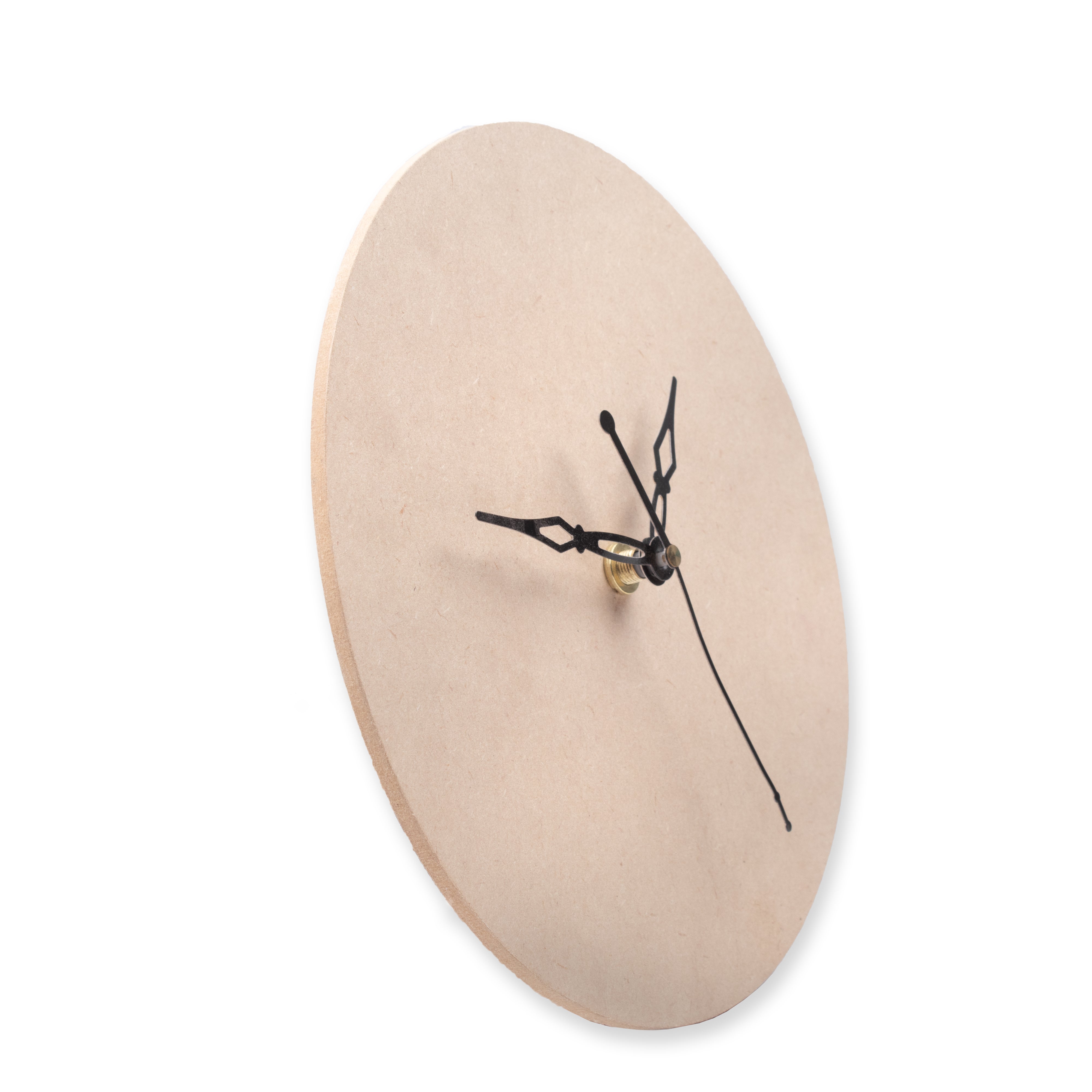 Pine MDF Clock Set 8inch Dia 4mm Thick 1pc