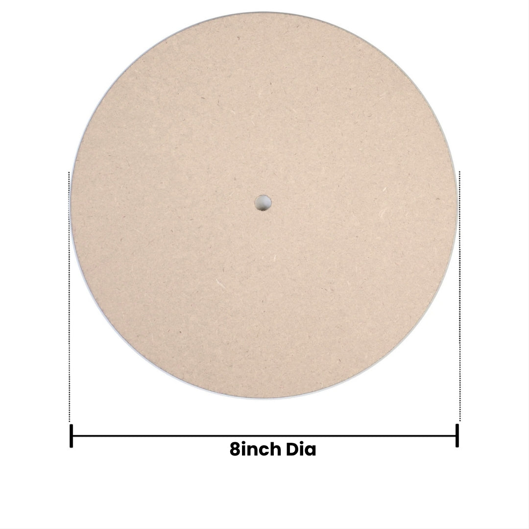 Pine MDF Clock Set 8inch Dia 4mm Thick 1pc