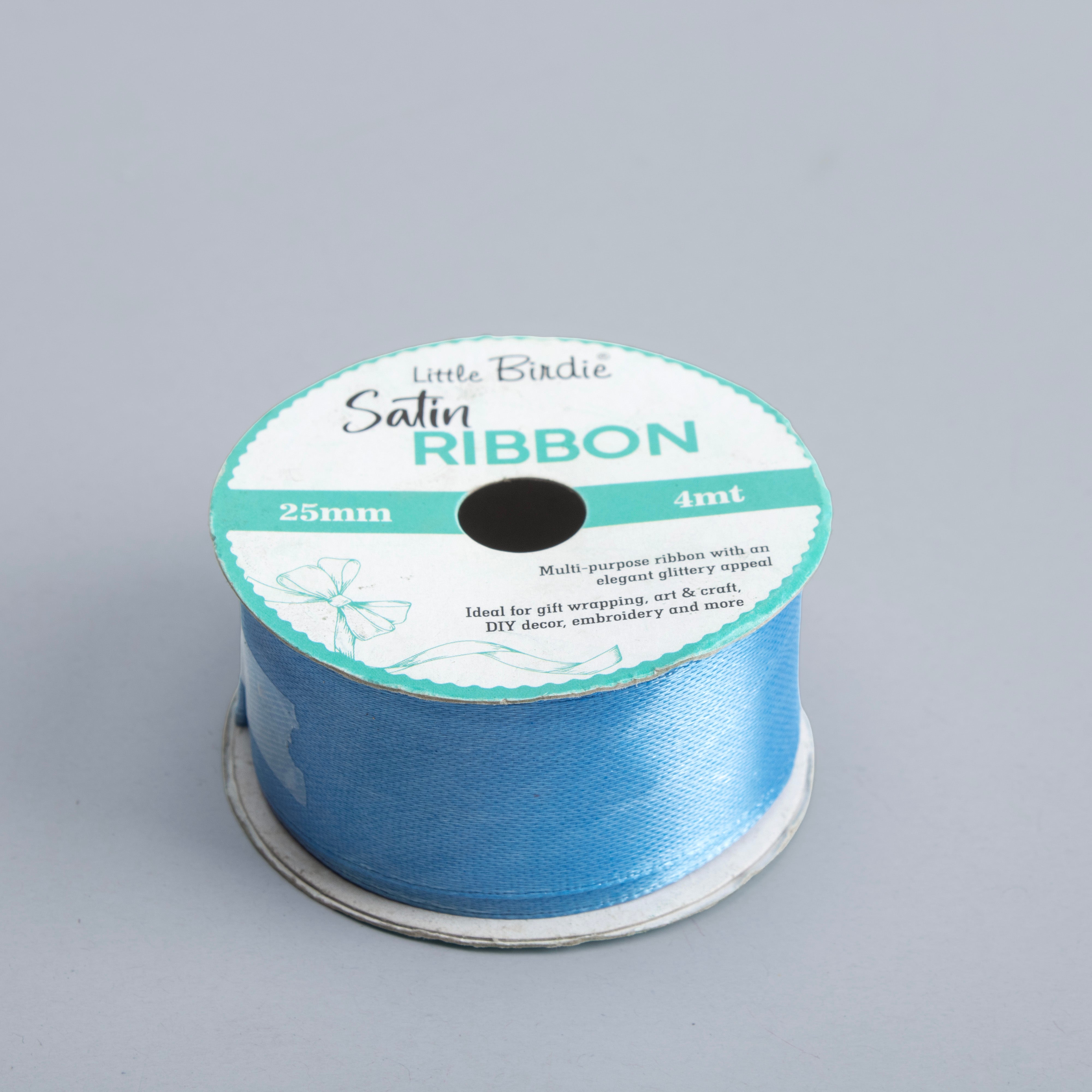 Satin Ribbon 25mm Baby Blue 4mtr 1Roll