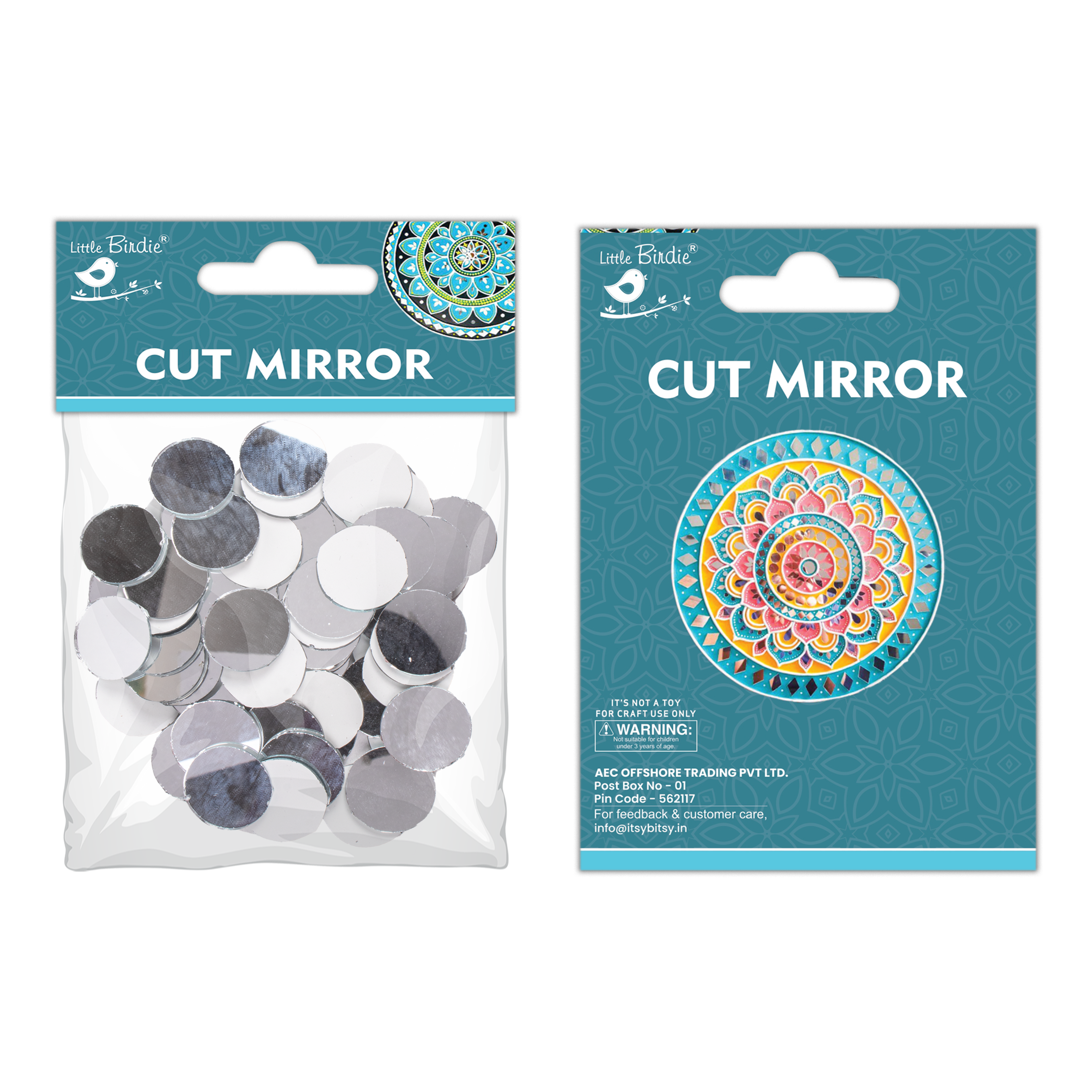 Cut Mirror Round 28Mm 50Gms Approx 36pc