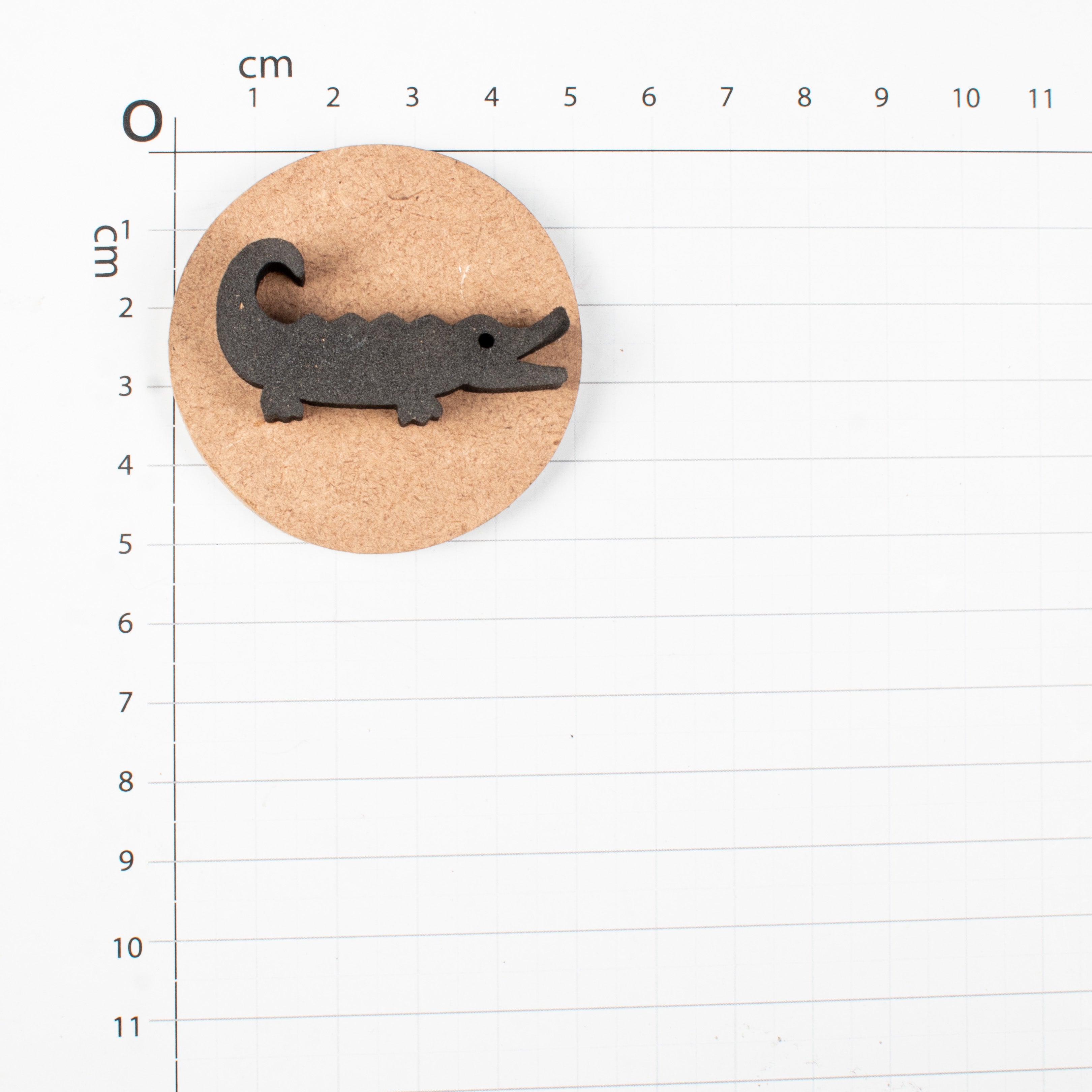 Foam Stamp - Crocodile | 4.2cm x 2.2cm | 10mm Thick (MDF Base 5.5mm thick round 5cm dia) 1pc