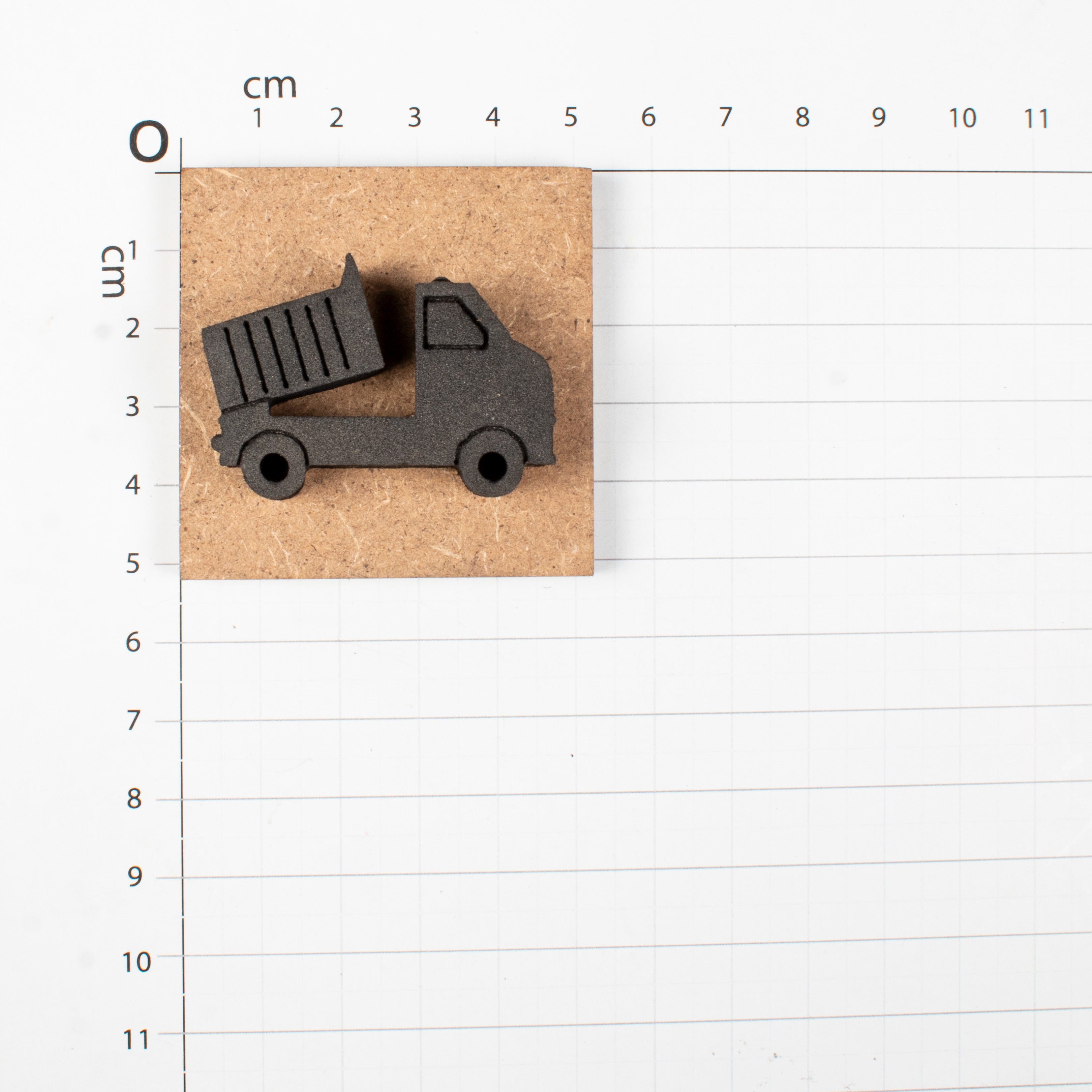 Foam Stamp - Tipper Truck, 4cm x 2.8cm, 10mm Thick (MDF Base 5.5mm thick square 5x5cm ) 1pc