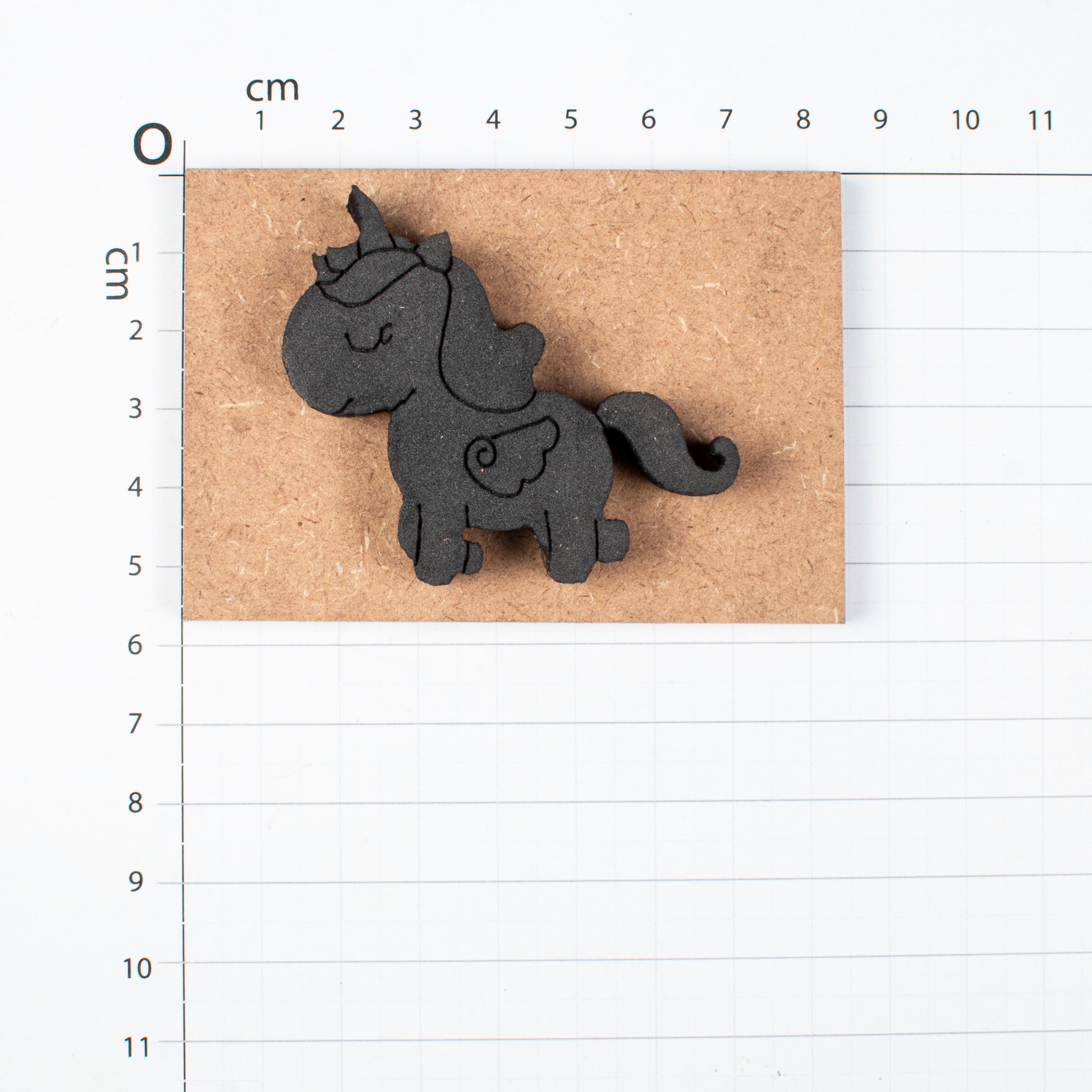 Foam Stamp - Unicorn, 5.4cm x 5cm, 10mm Thick (MDF Base 5.5mm thick rectangle 8.2 x 5.9cm) 1pc