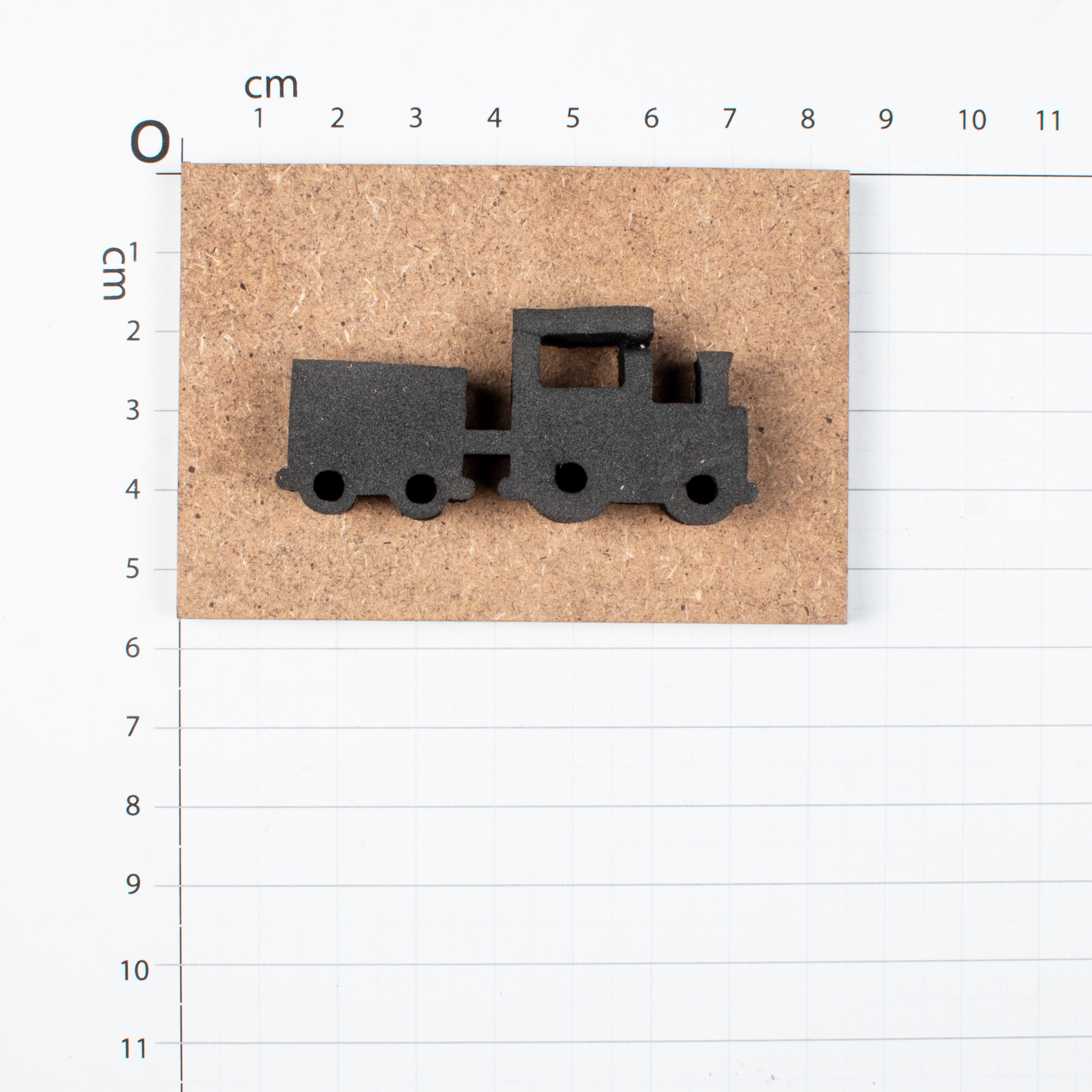 Foam Stamp - Locomotive | 5.7 x 2.5cm x 10mm Thick (MDF Base 5.5mm thick rectangle 8.2 x 5.9cm) 1pc