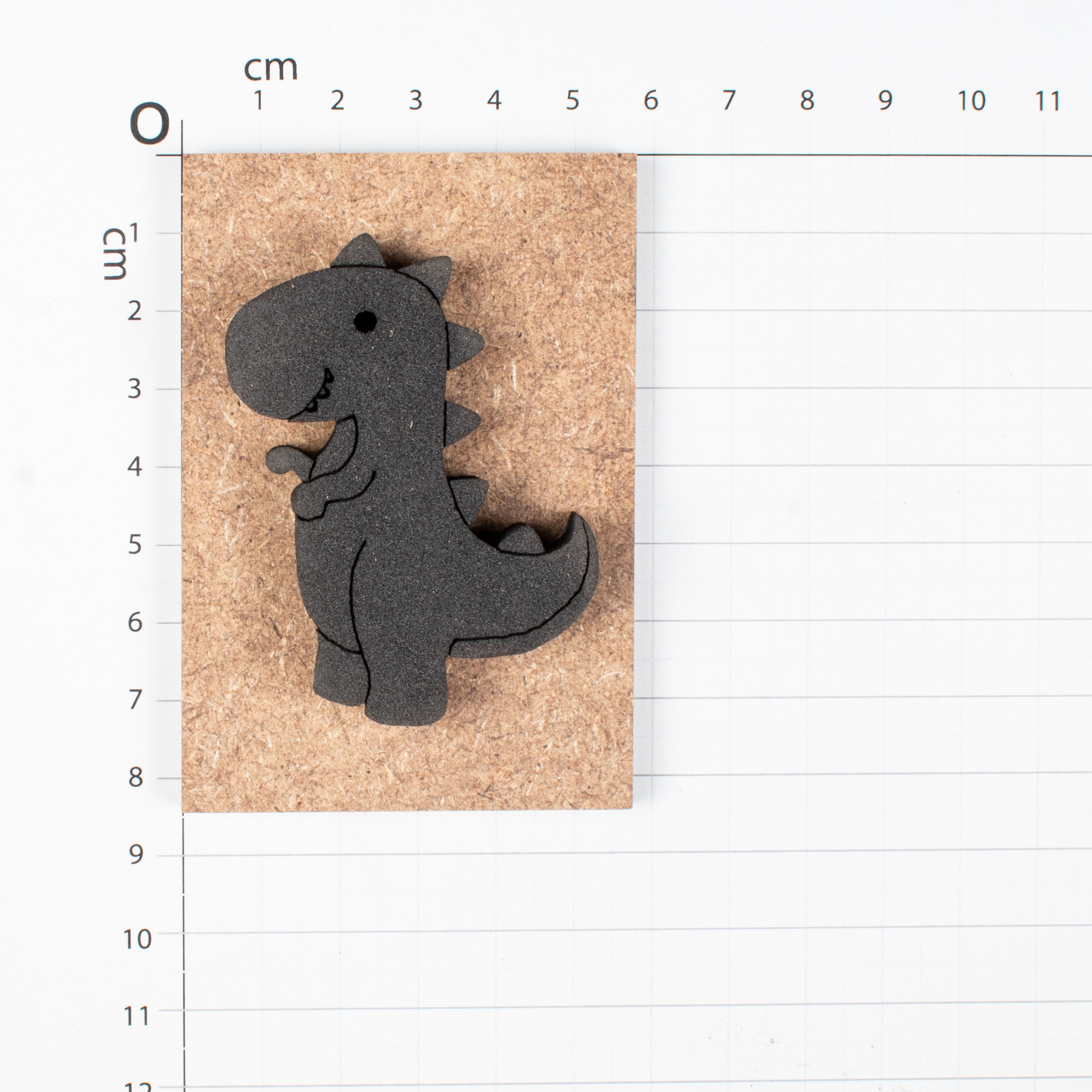 Foam Stamp - Baby Dino, 4.1cm x 6cm, 10mm Thick (MDF Base 5.5mm thick rectangle 8.2 x 5.9cm) 1pc