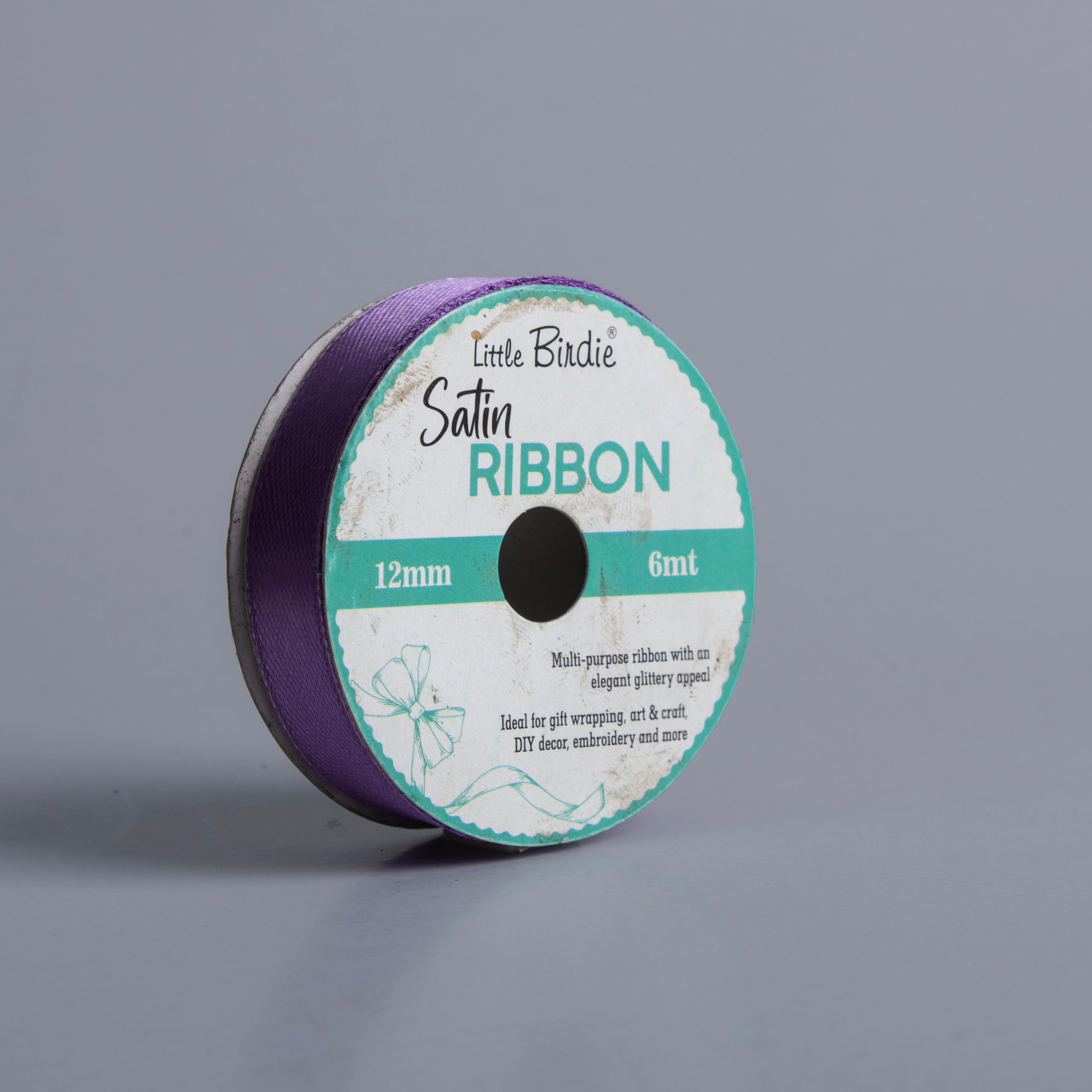 Satin Ribbon 12mm Purple 6mtr 1Roll