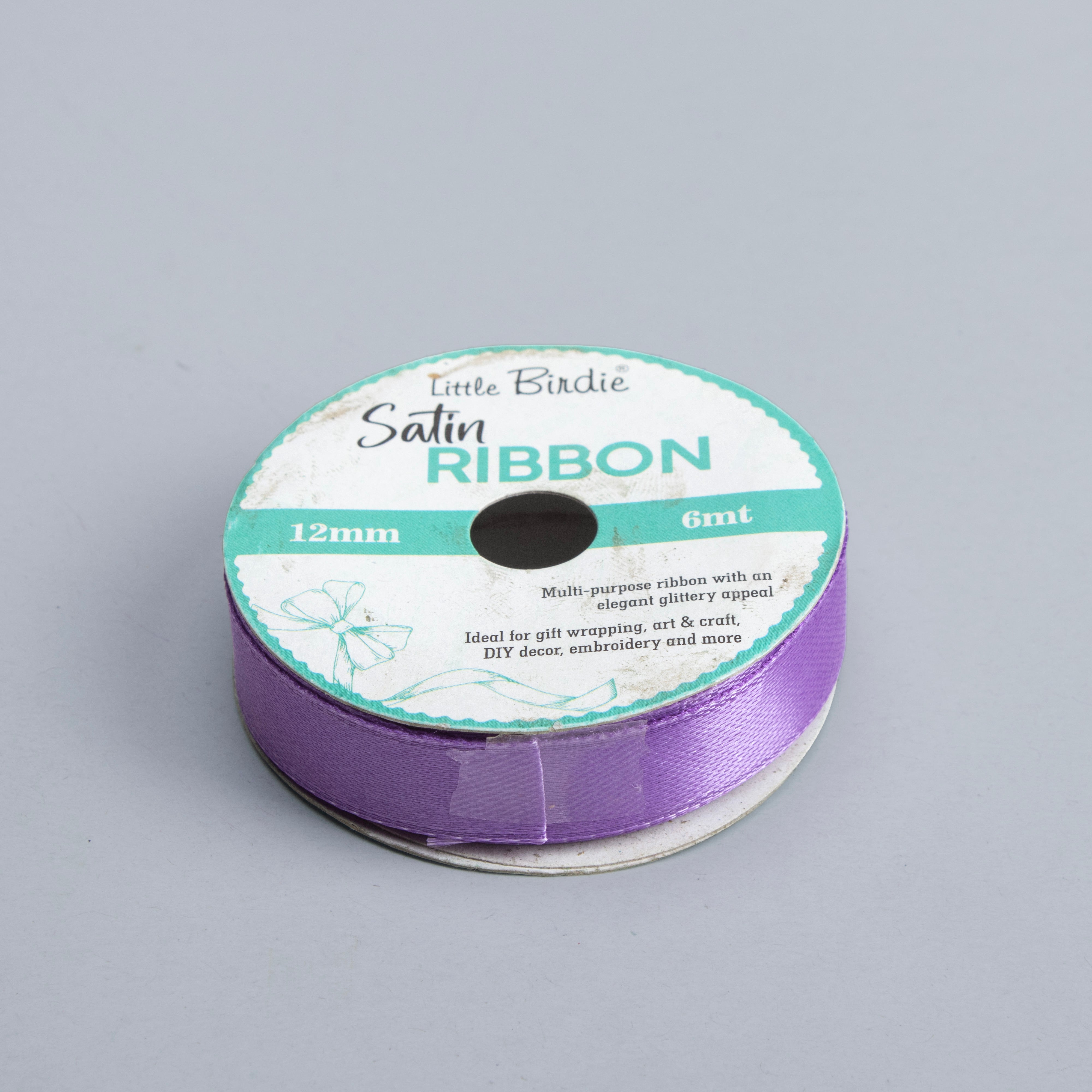 Satin Ribbon 12mm Purple 6mtr 1Roll