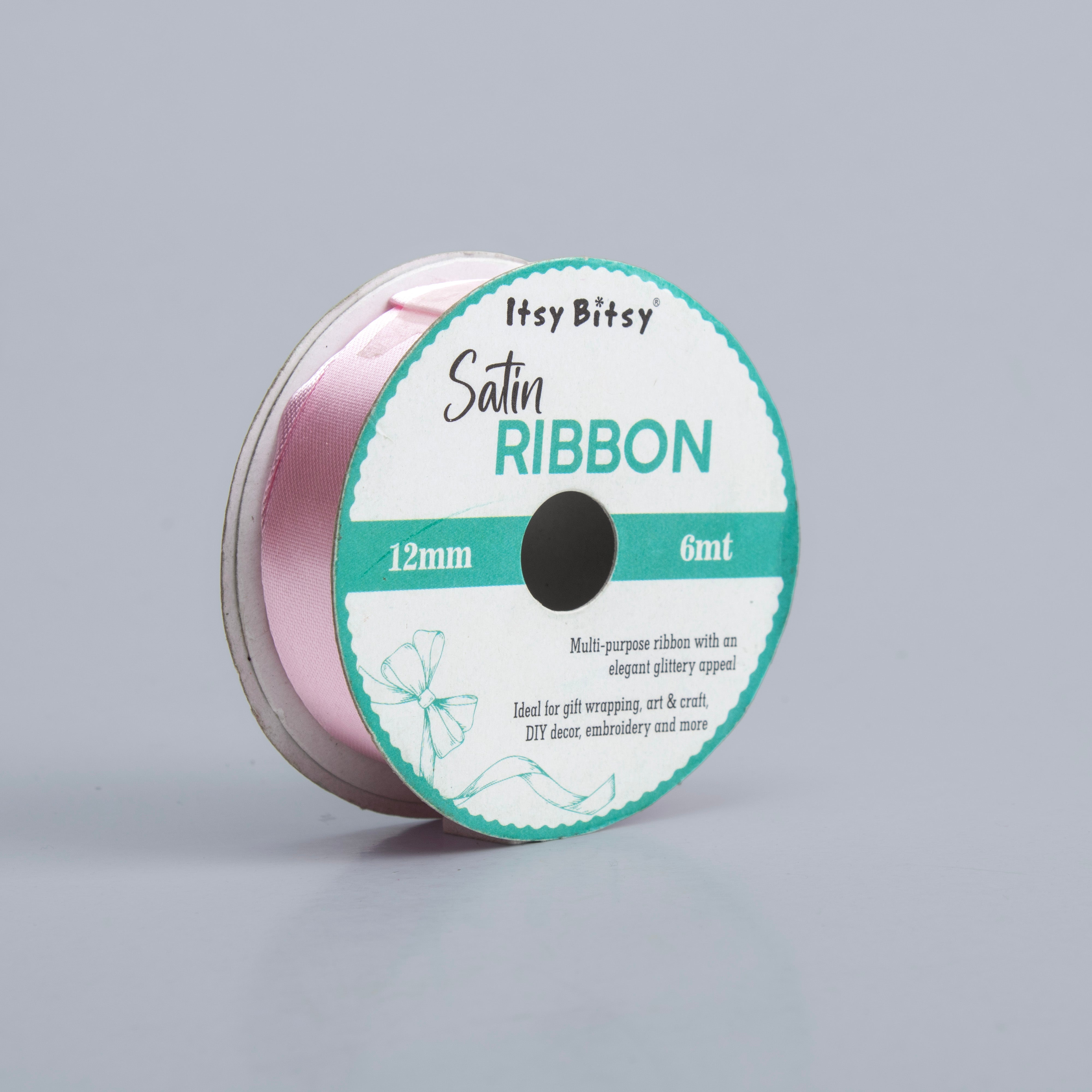 Satin Ribbon 12mm Baby Pink 6mtr 1Roll