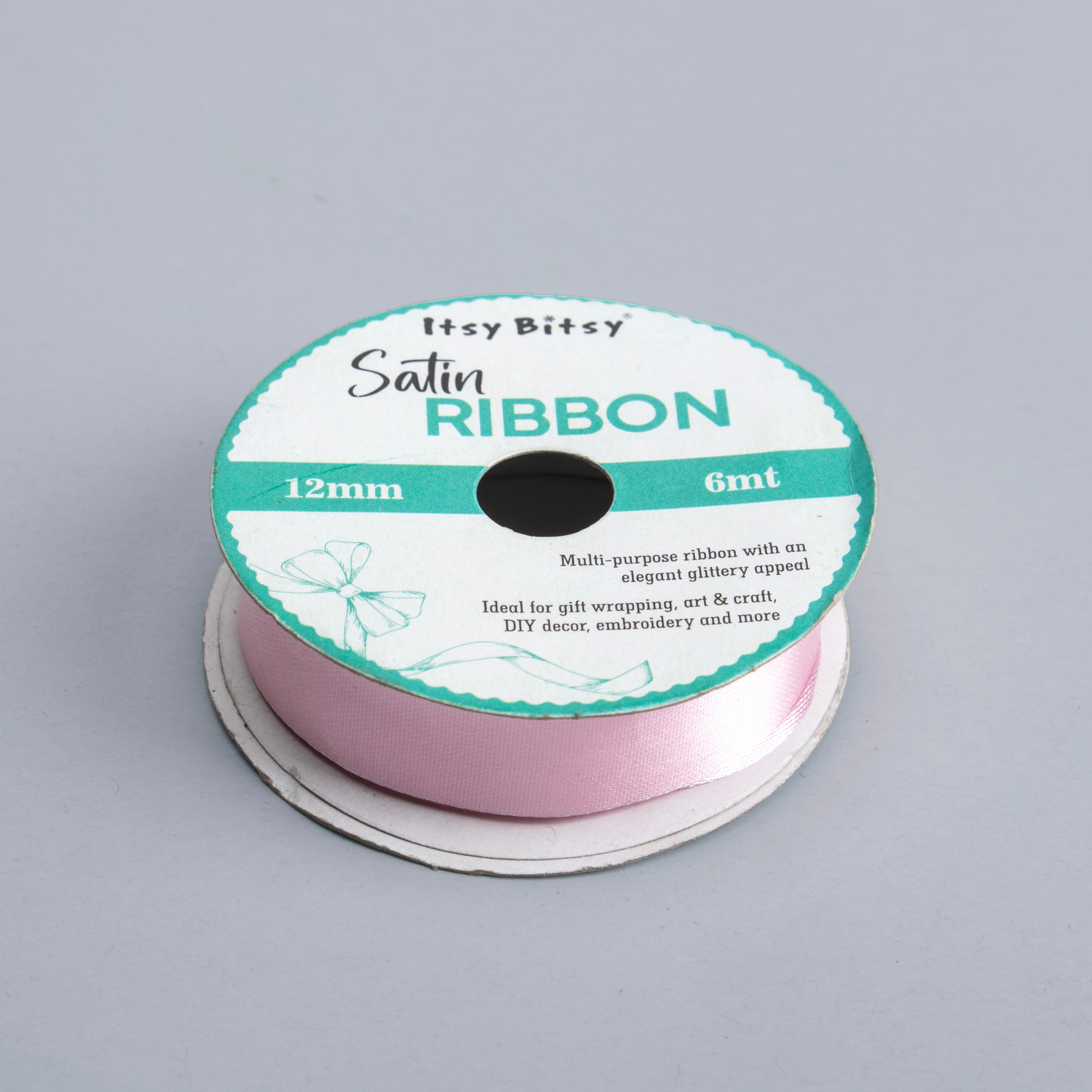 Satin Ribbon 12mm Baby Pink 6mtr 1Roll
