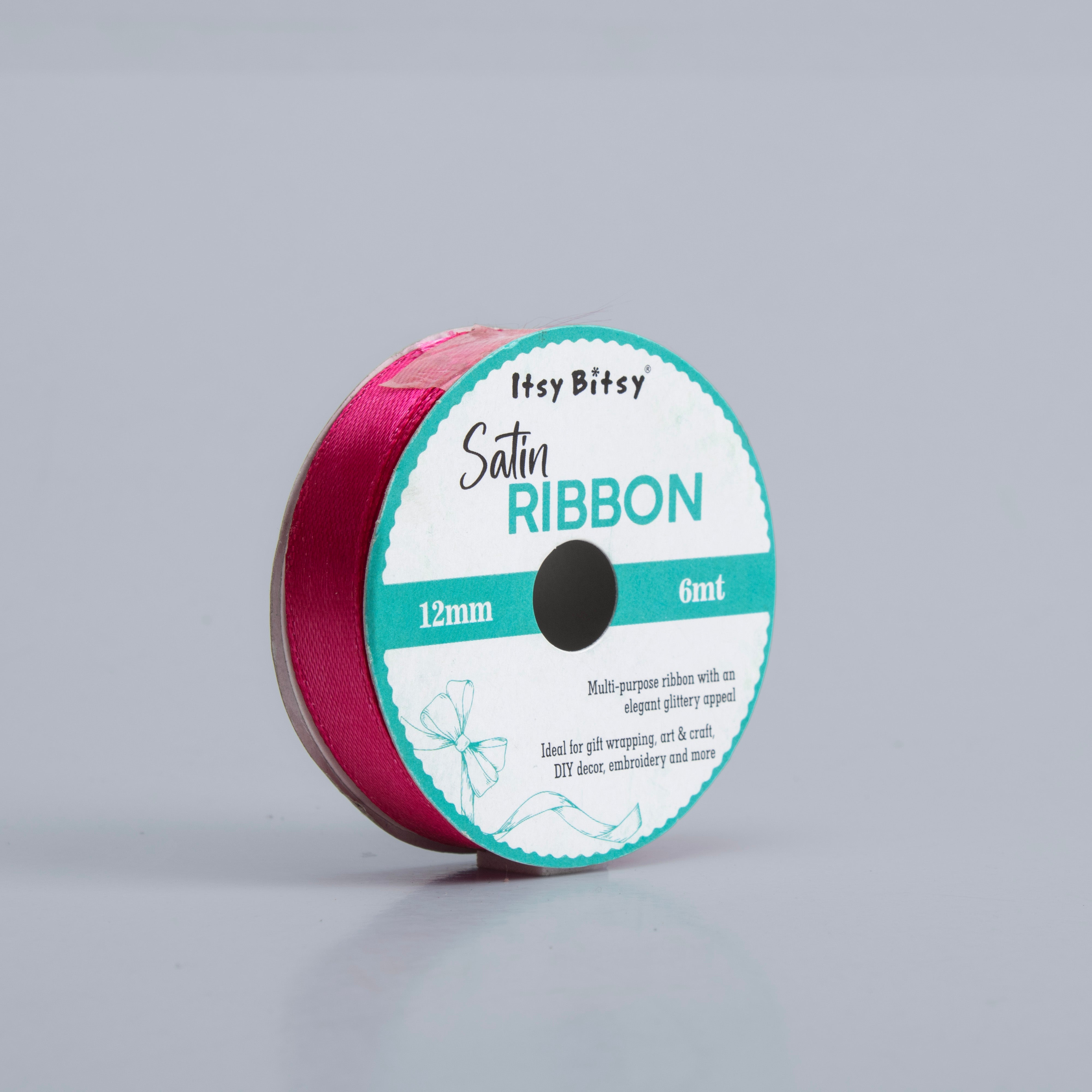 Satin Ribbon 12mm Hot Pink 6mtr 1Roll