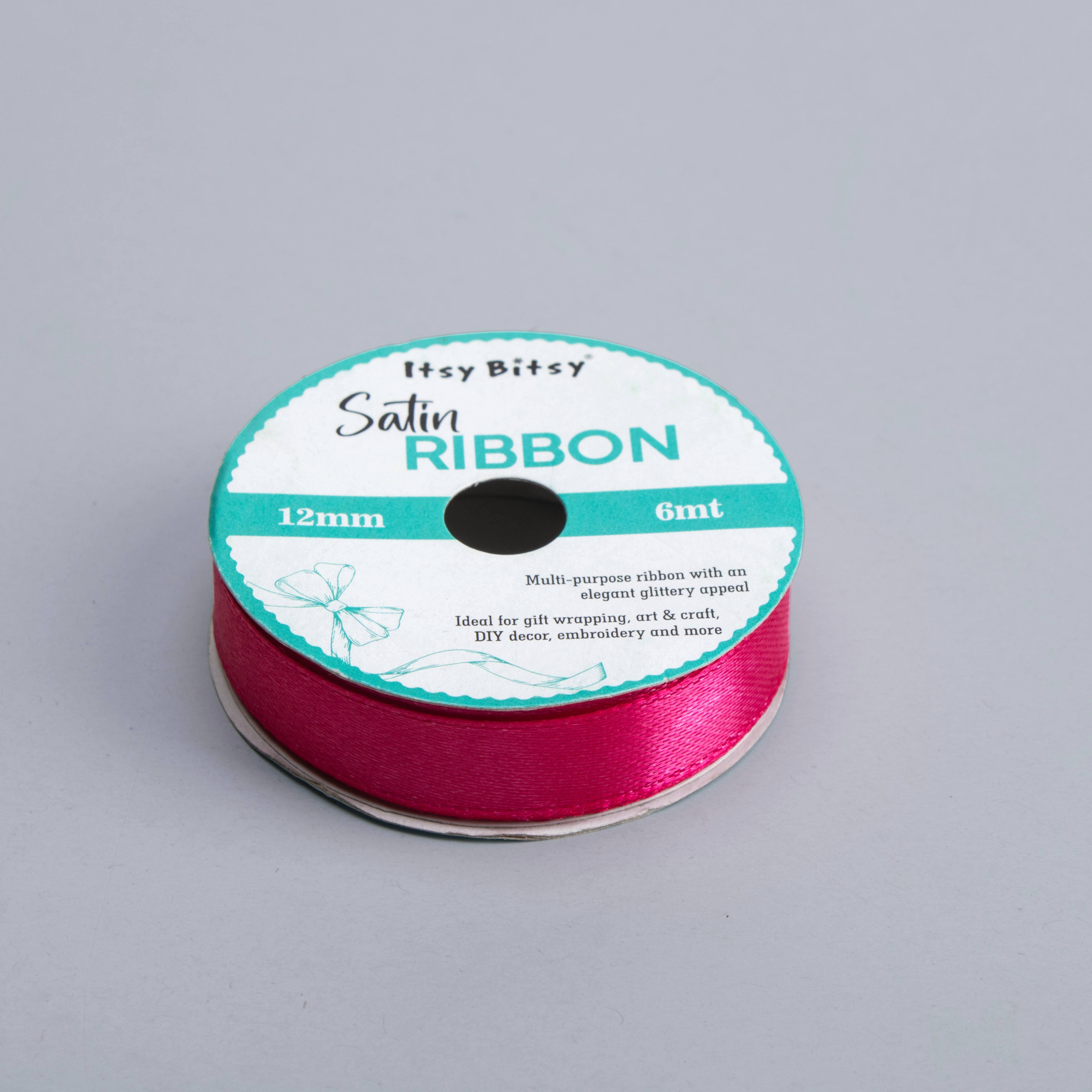 Satin Ribbon 12mm Hot Pink 6mtr 1Roll