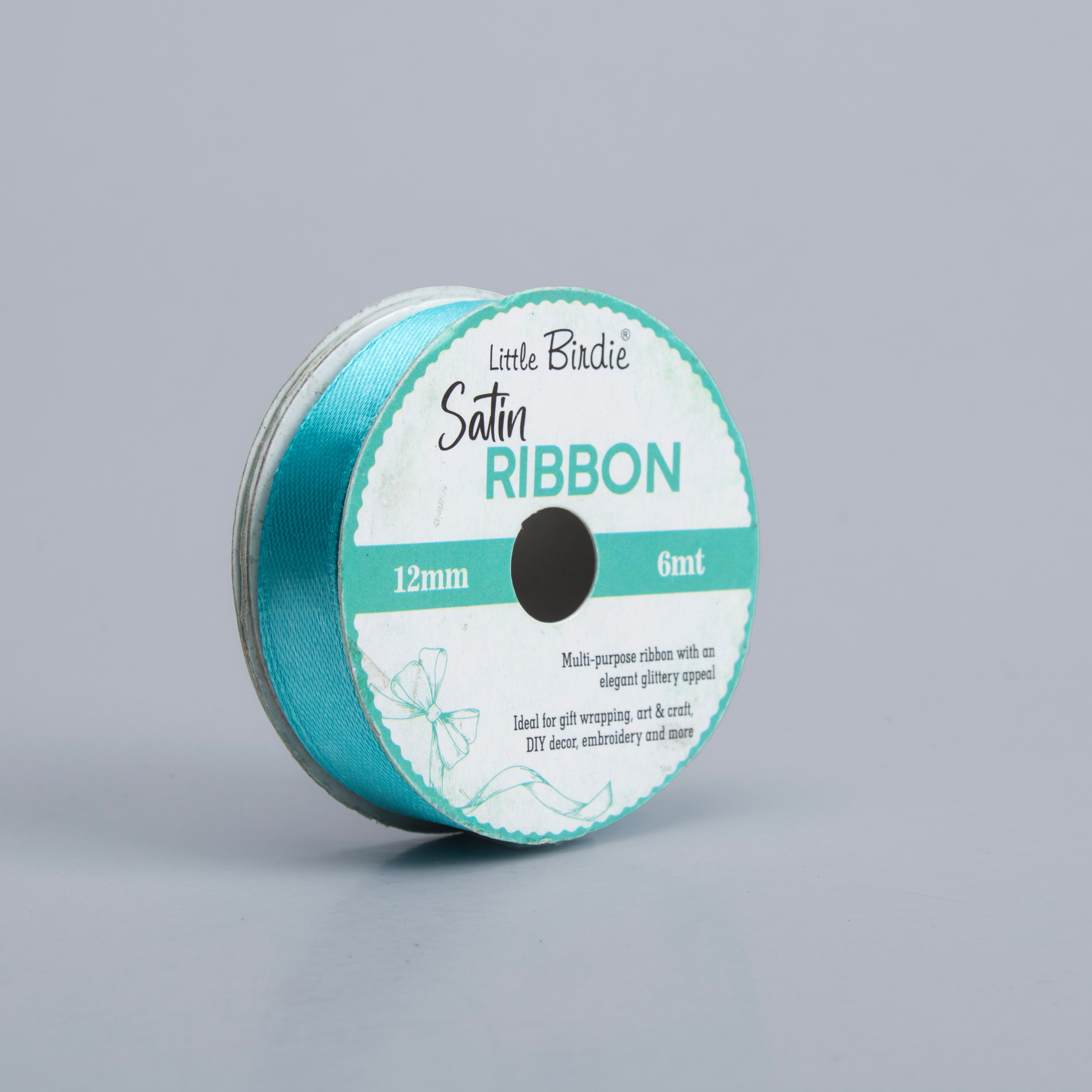 Satin Ribbon 12mm Light Blue 6mtr 1Roll