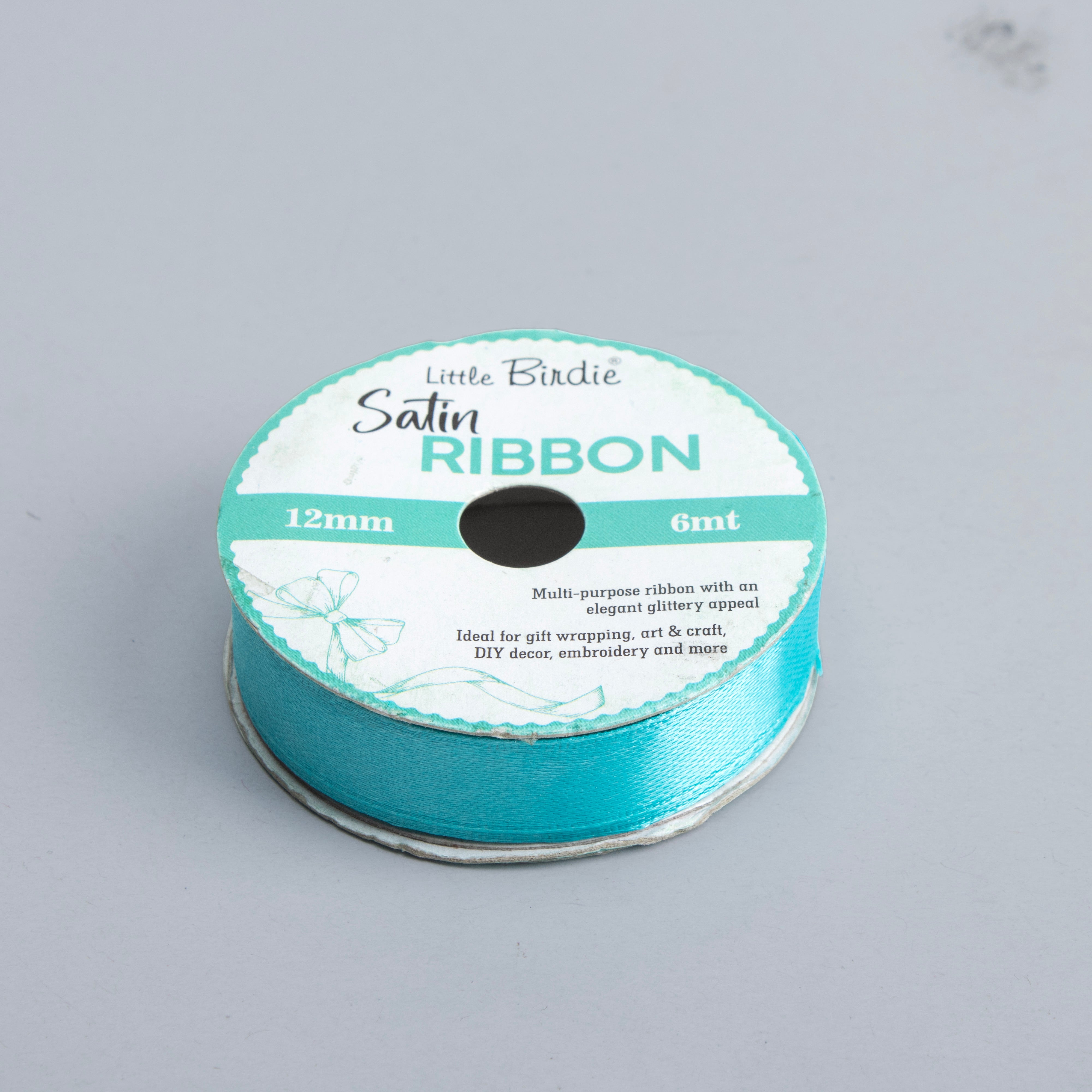 Satin Ribbon 12mm Light Blue 6mtr 1Roll