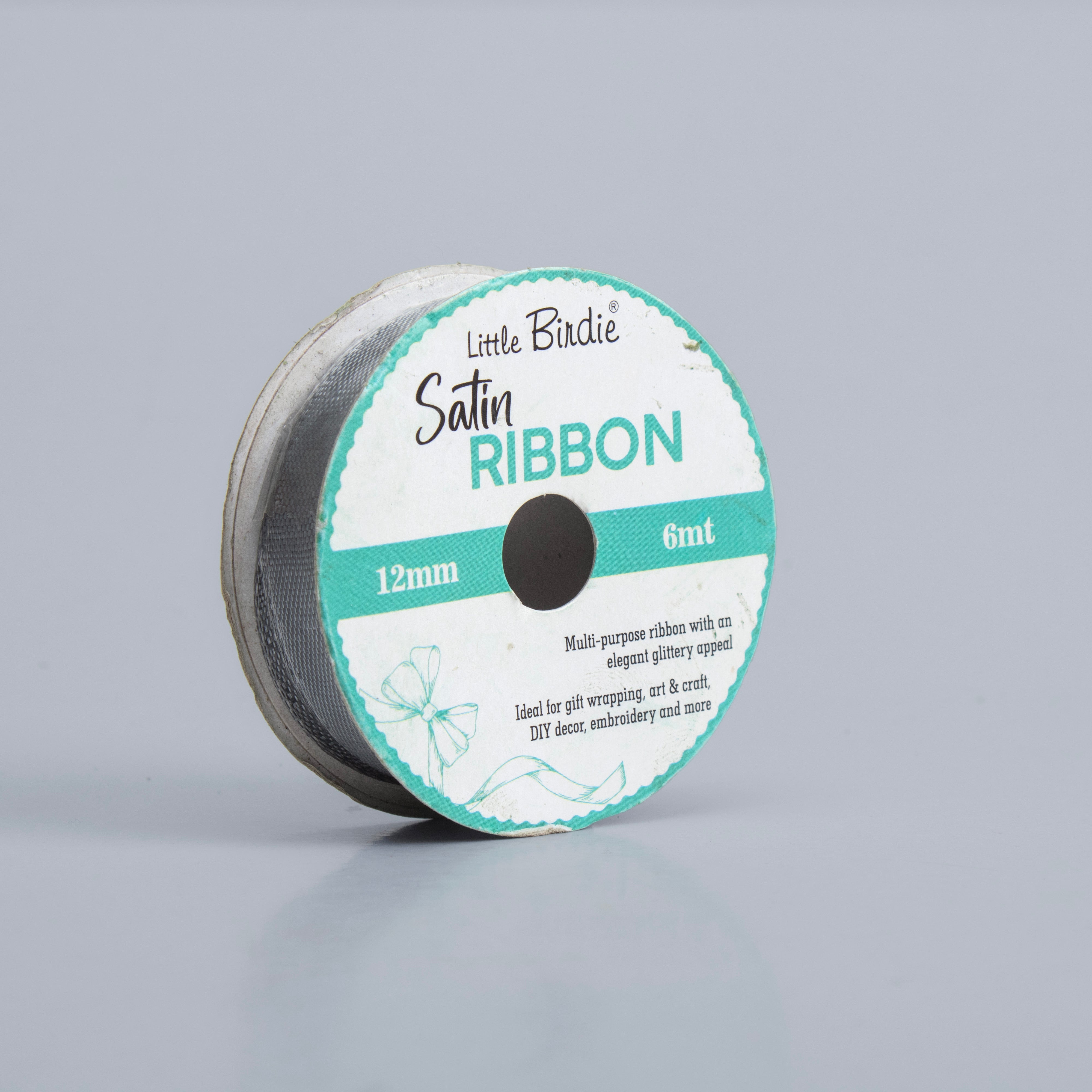 Satin Ribbon 12mm Silver 6mtr 1Roll