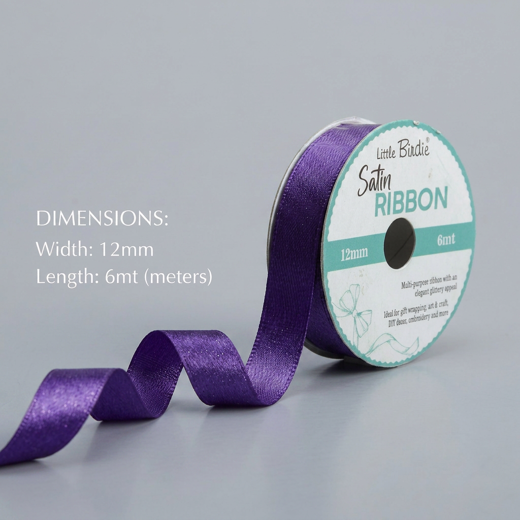 Satin Ribbon 12mm Indigo 6mtr 1Roll