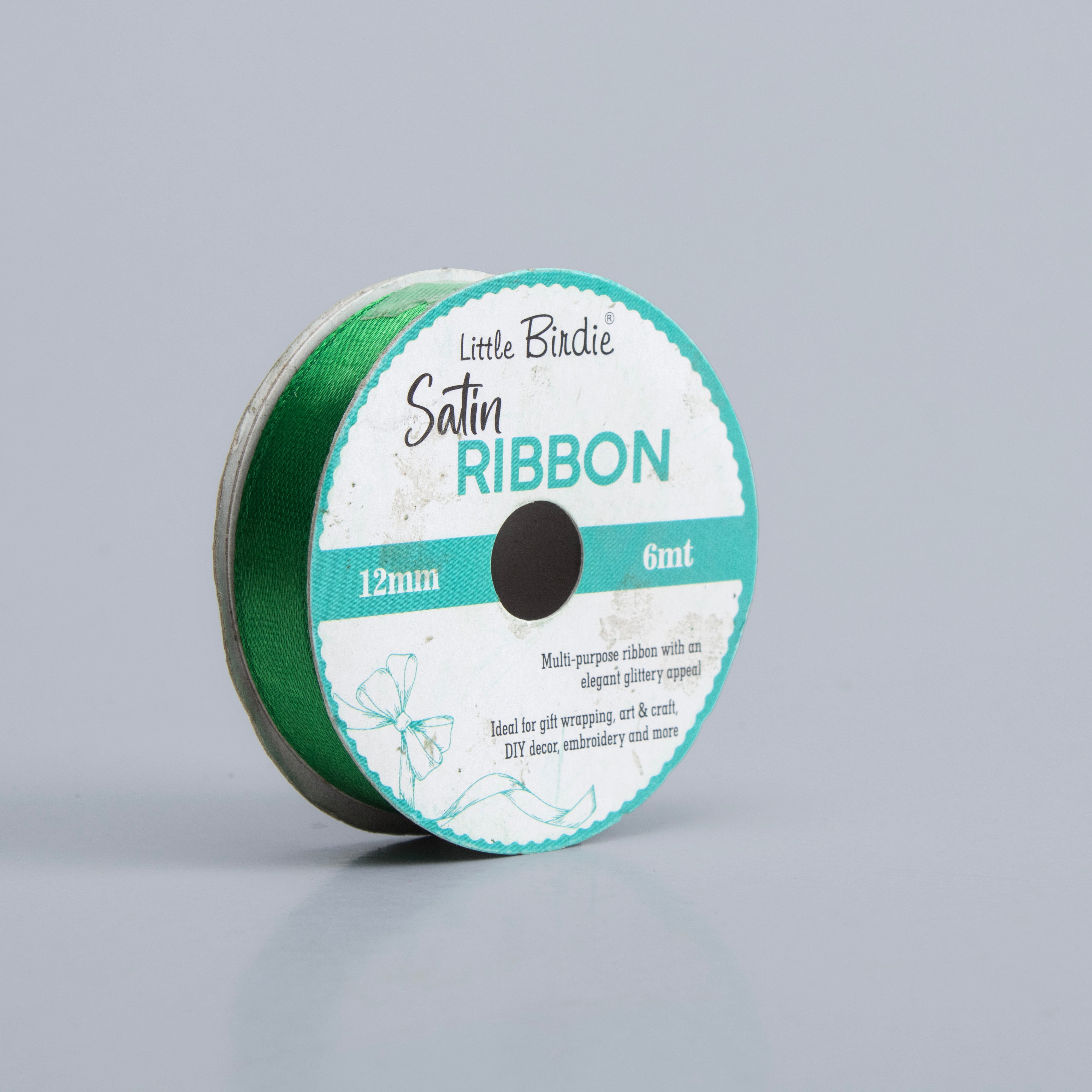 Satin Ribbon 12mm Green 6mtr 1Roll