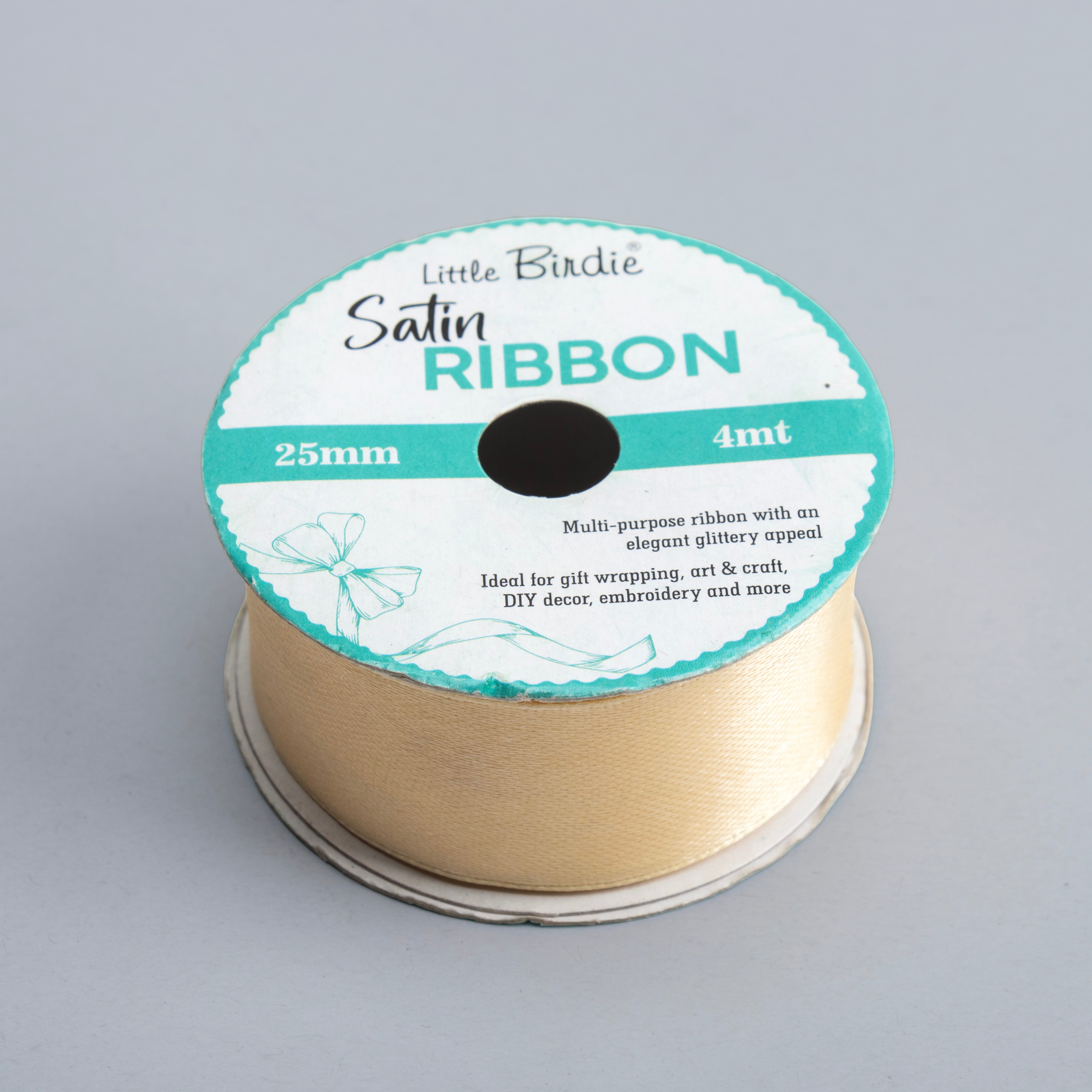 Satin Ribbon 25mm Beige 4mtr 1Roll