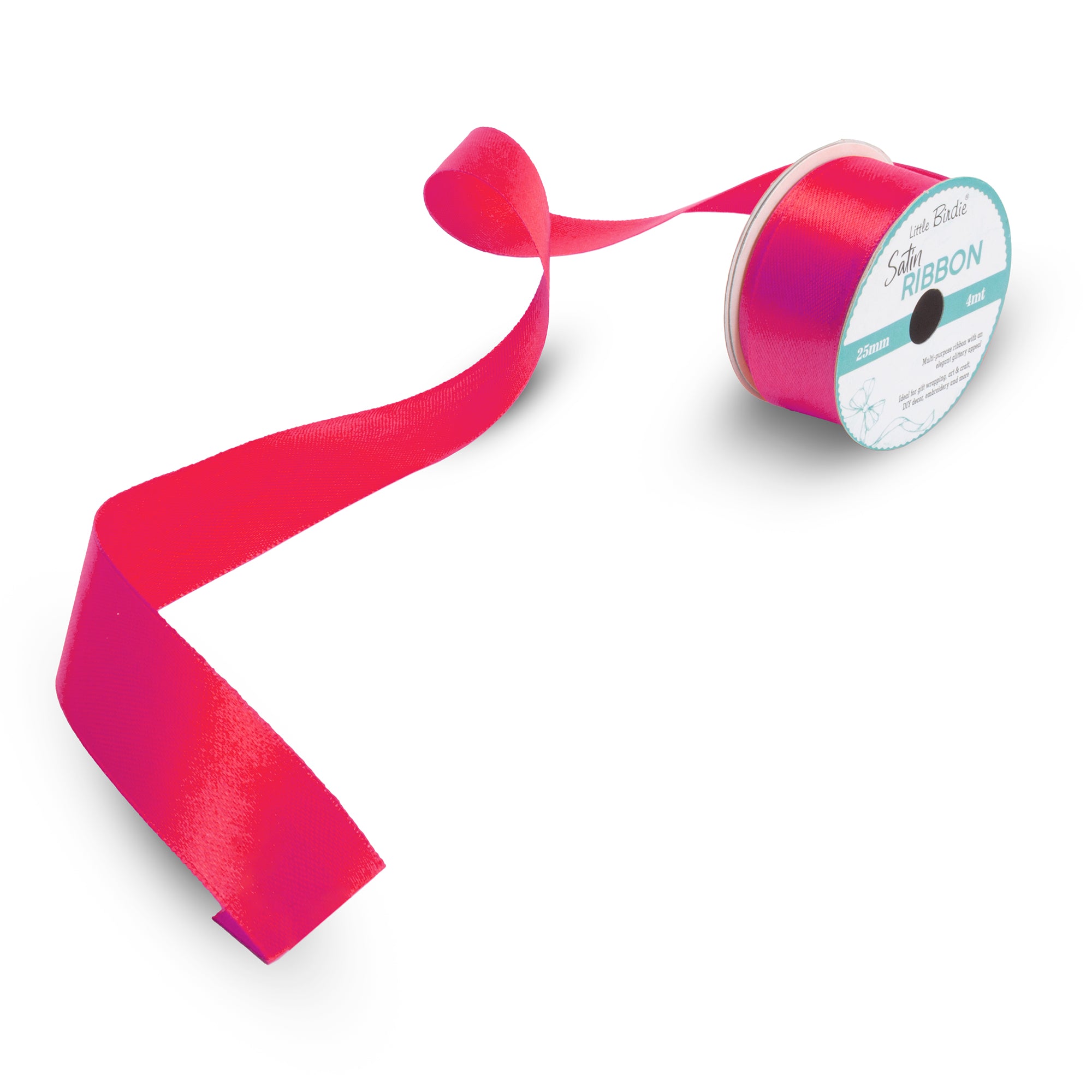 Satin Ribbon | 25mm | Hot Pink | 4 Meters - 1 Roll