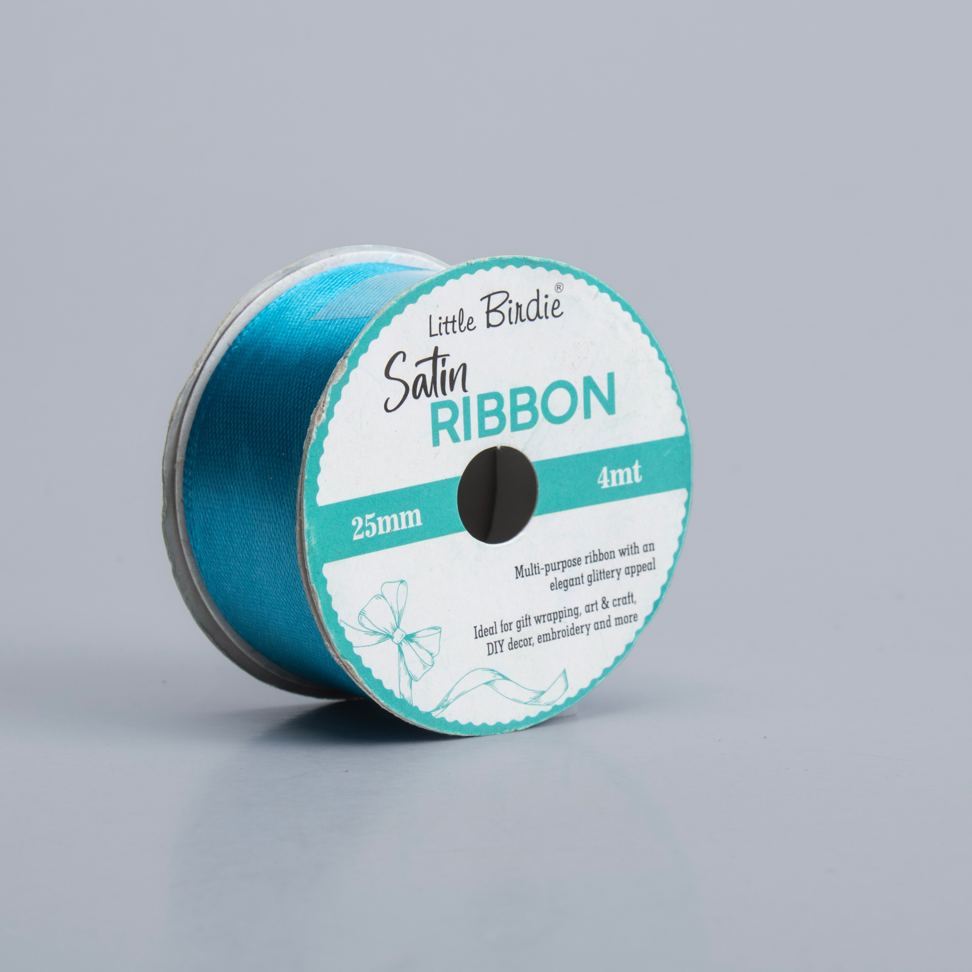 Satin Ribbon 25mm Light Blue 4mtr 1Roll