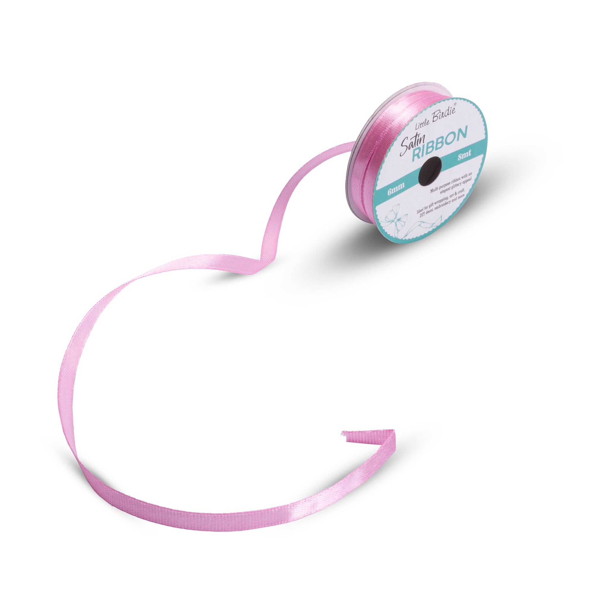 Satin Ribbon | 6mm | Baby Pink | 8 Meters - 1 Roll