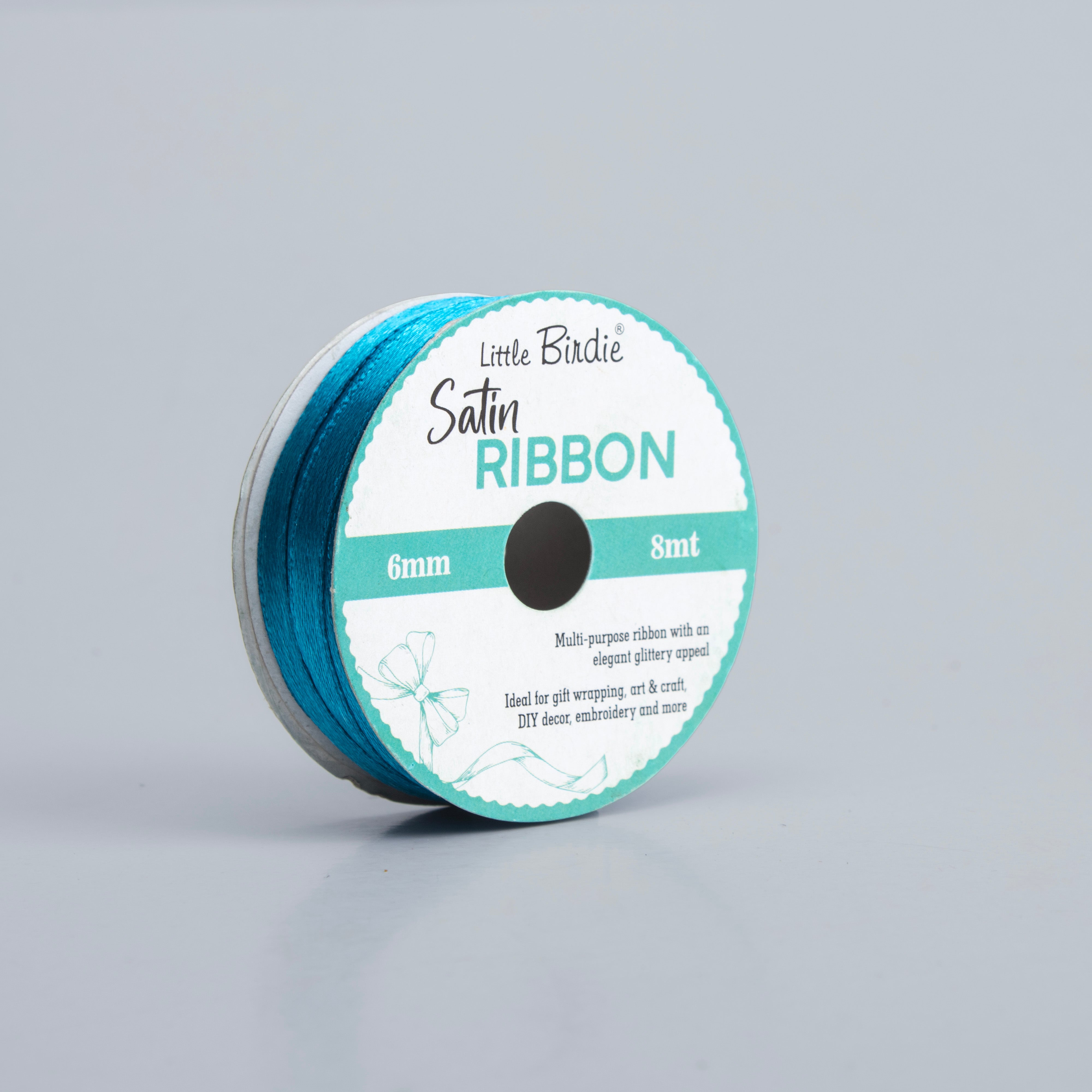 Satin Ribbon 6mm Baby Blue 8mtr 1Roll