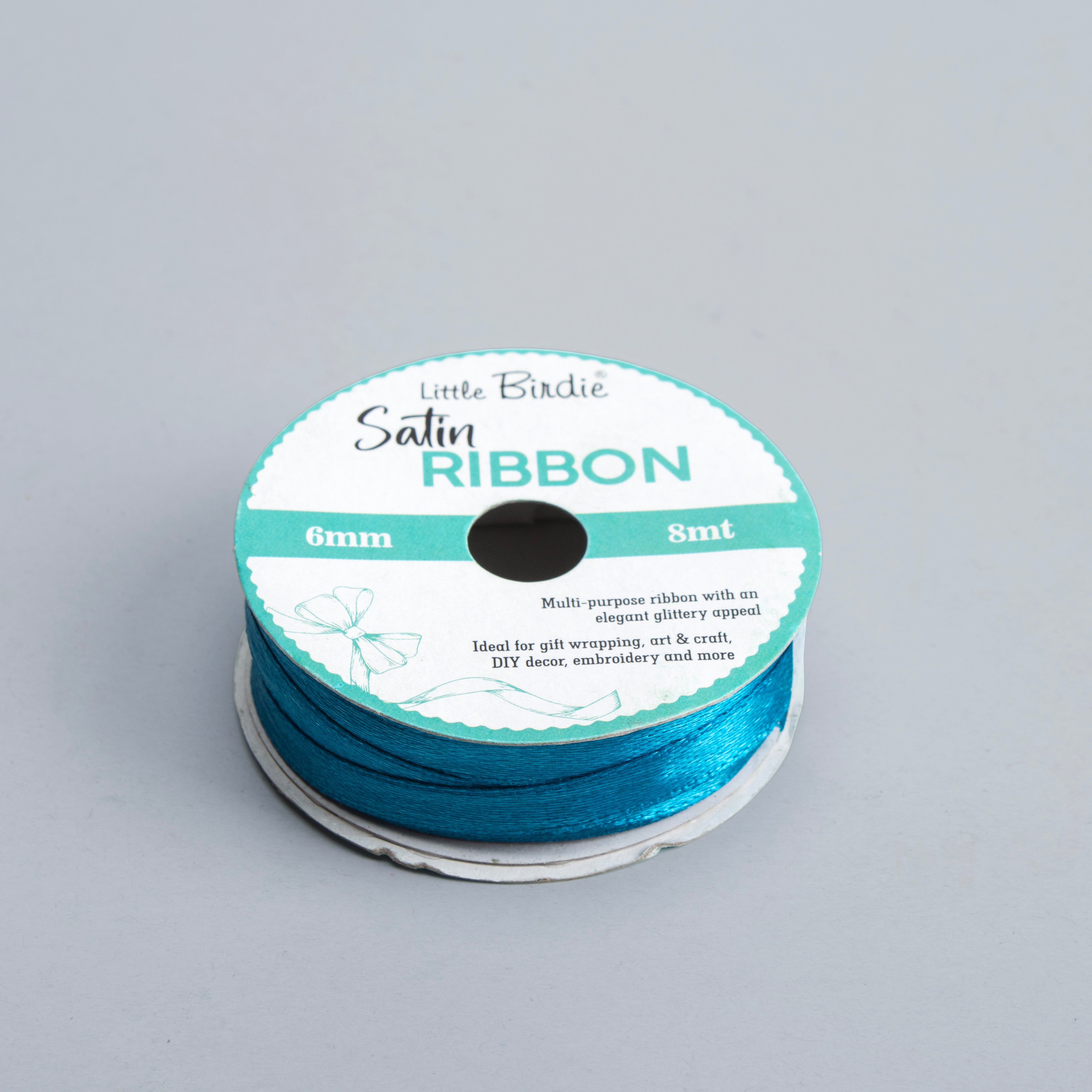 Satin Ribbon 6mm Baby Blue 8mtr 1Roll