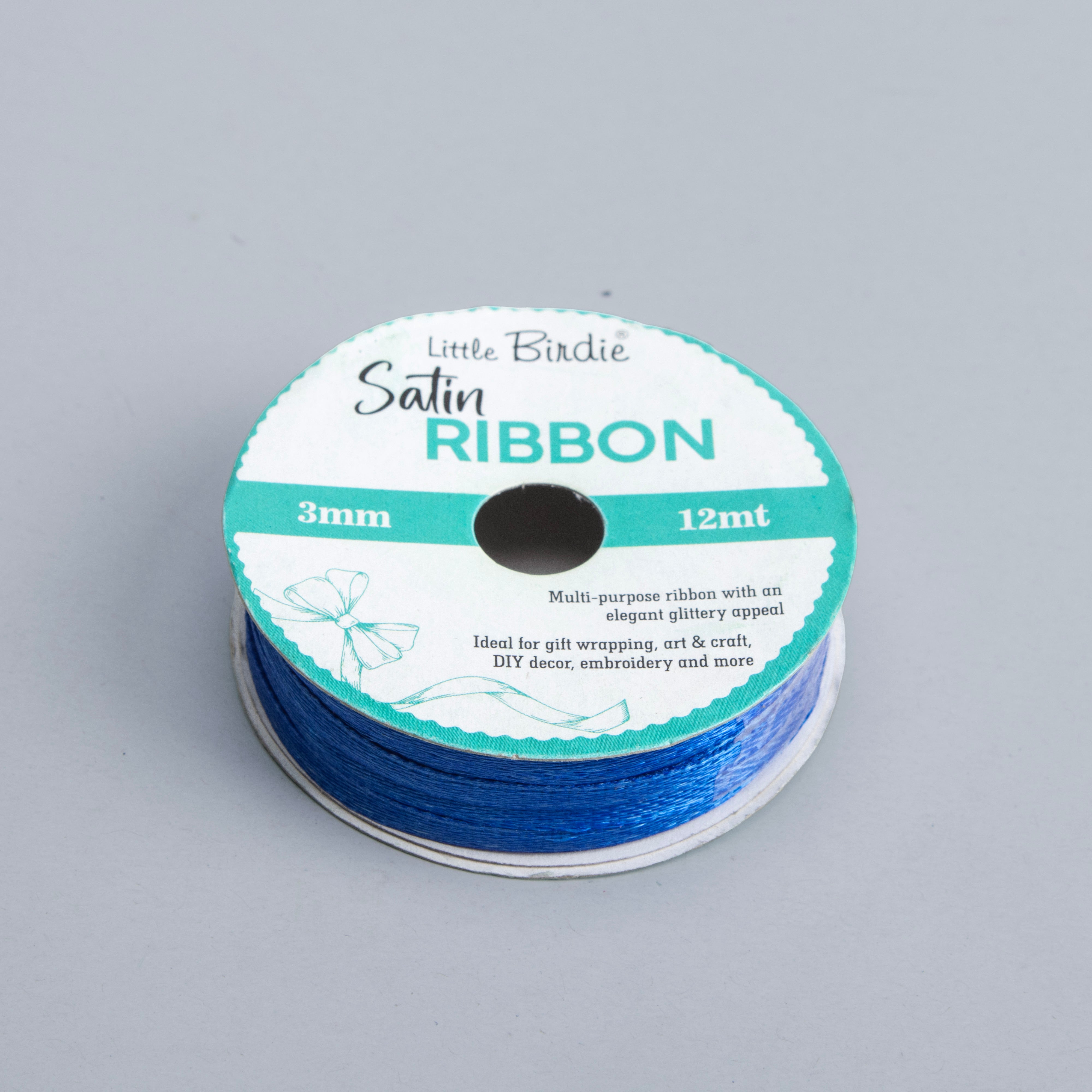 Satin Ribbon 3mm Royal Blue 12mtr 1Roll